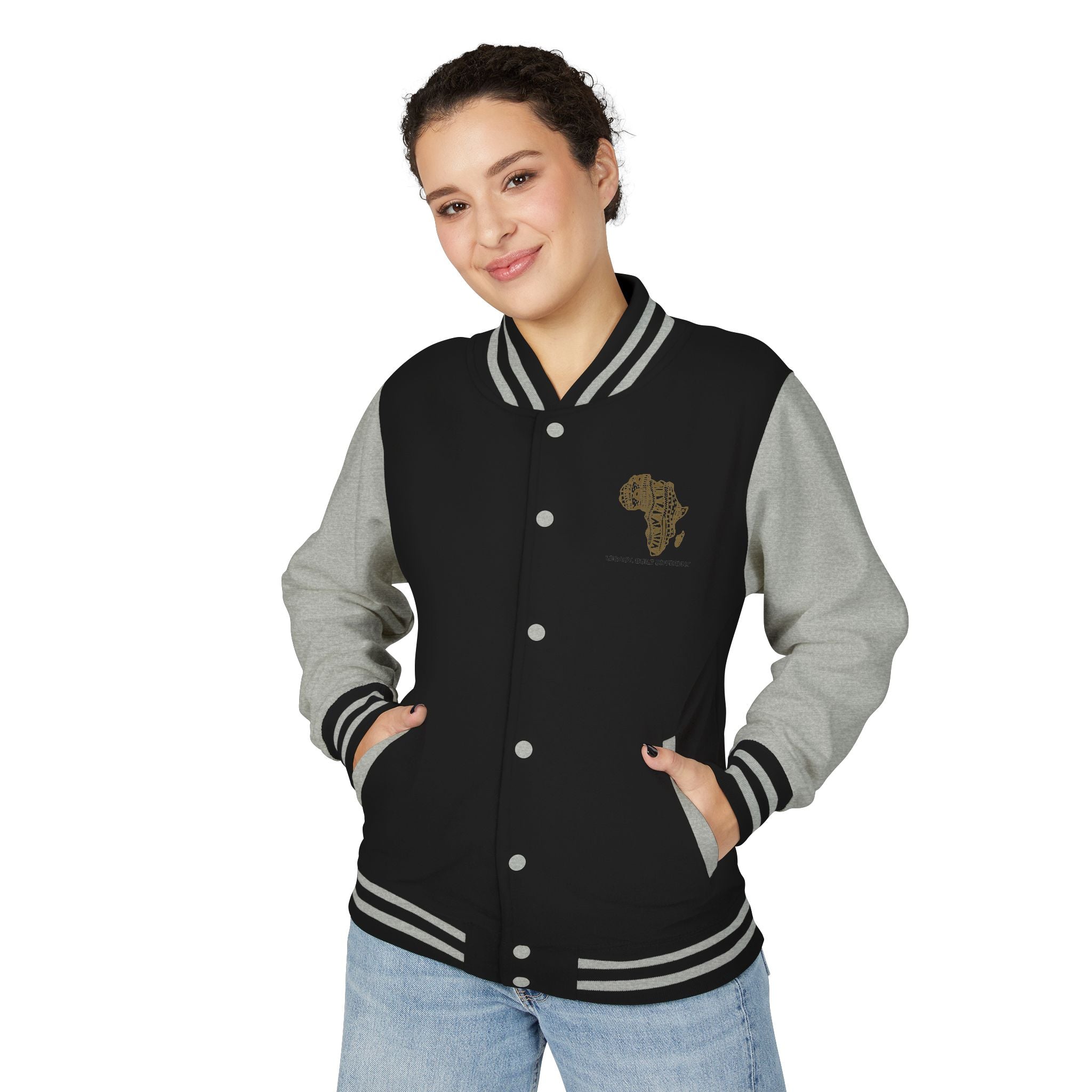 Letterman Jacket — African Pattern Map "Legacy. Built Different"