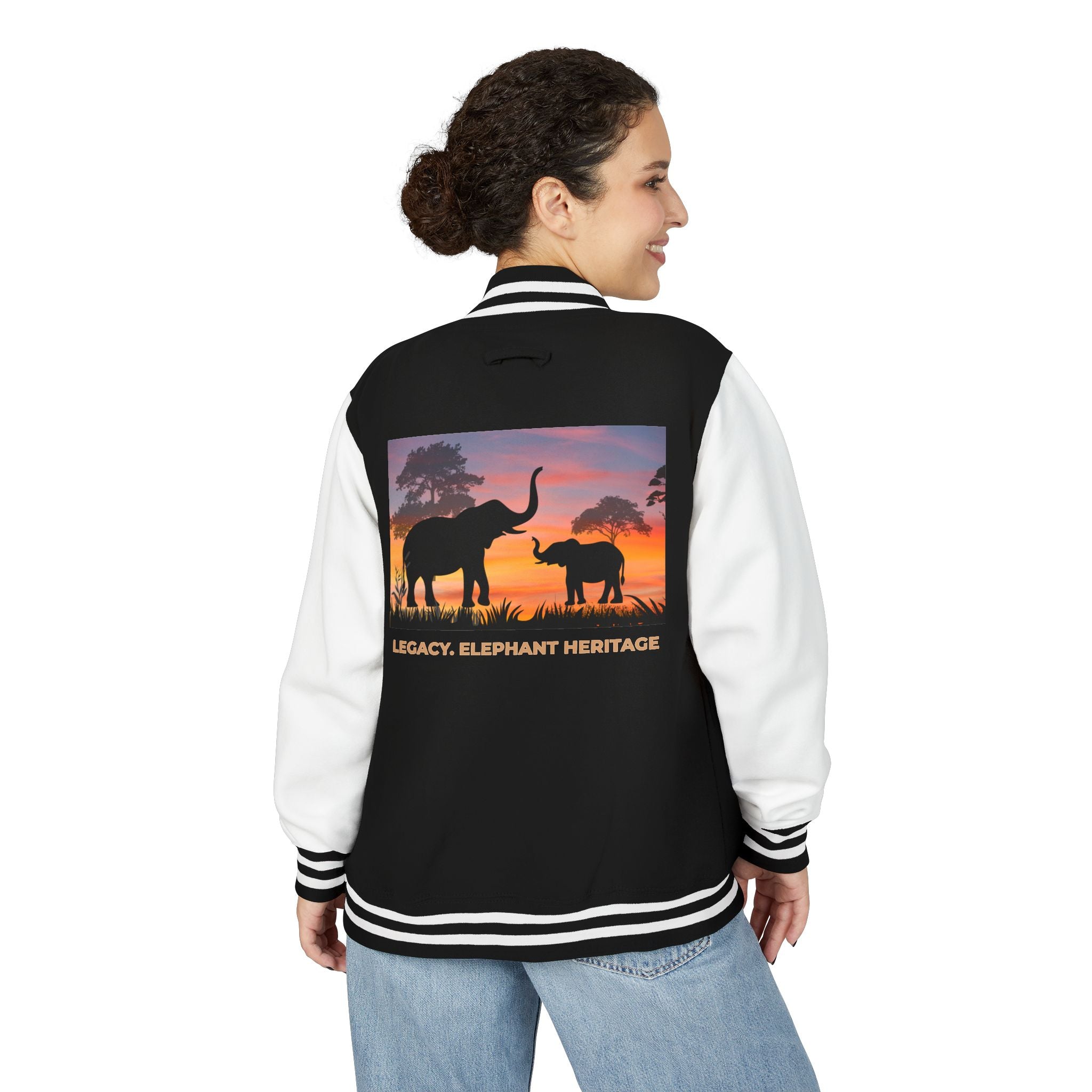 Letterman Jacket — Legacy Elephant Heritage Sunset Design