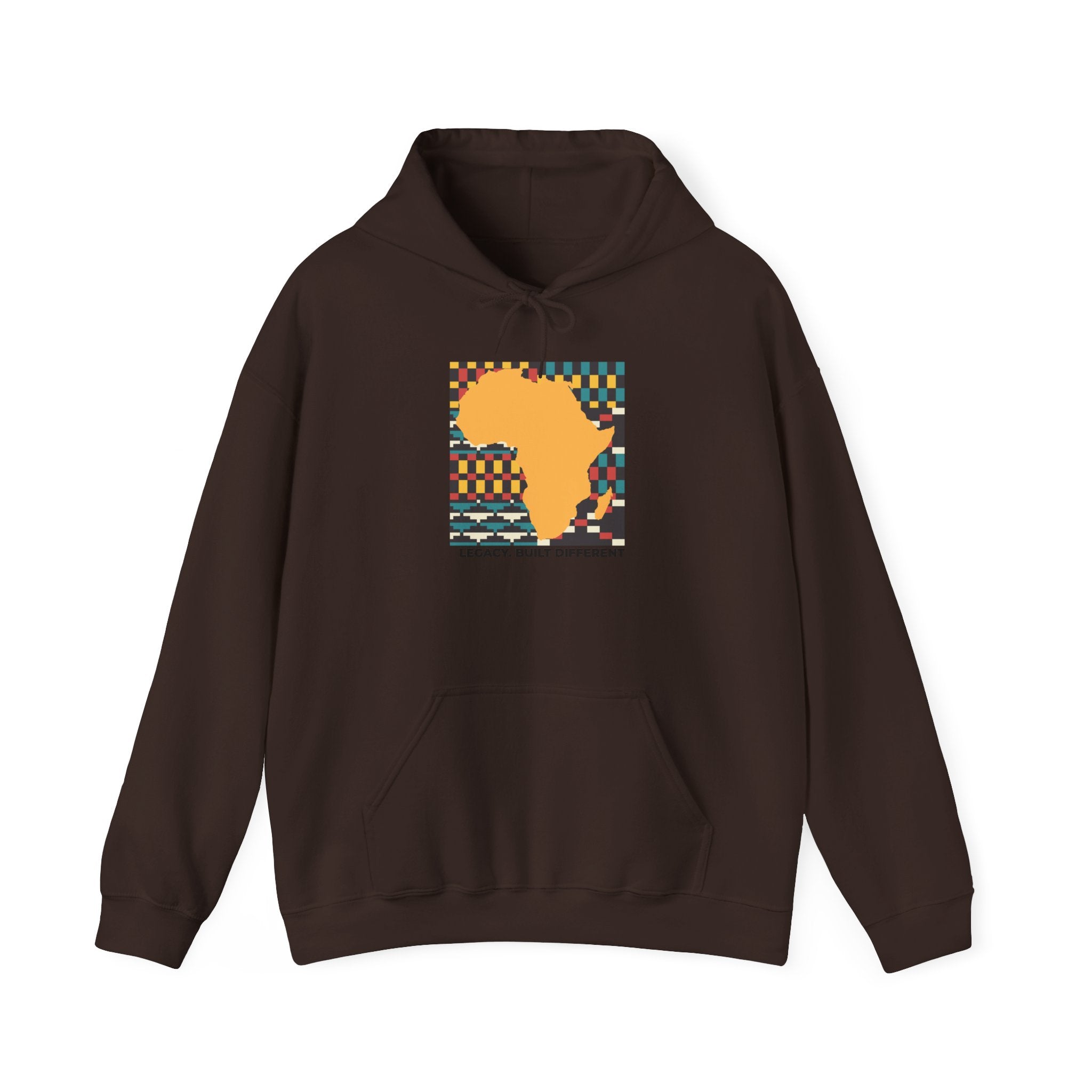 Africa Silhouette Kente Hoodie — "Legacy, Built Different"