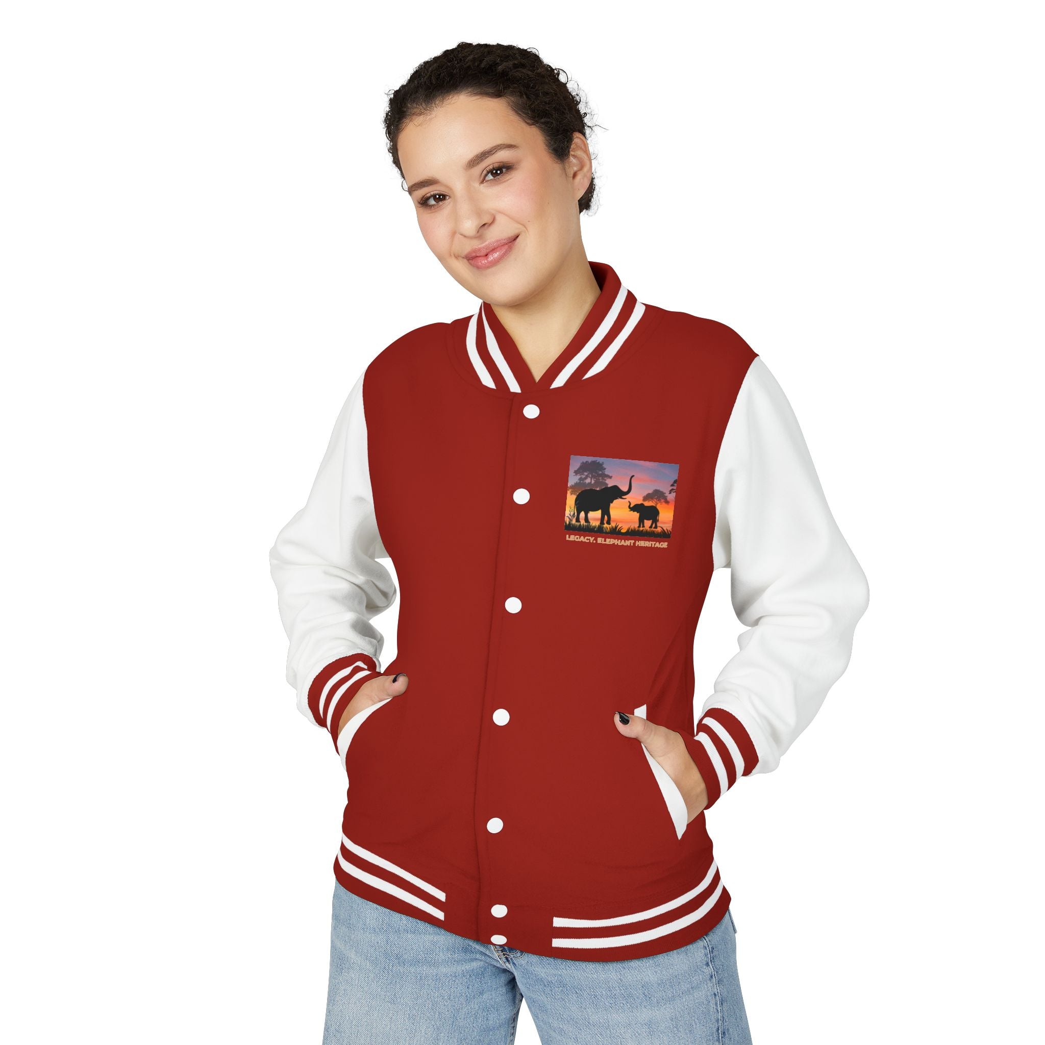 Letterman Jacket — Legacy Elephant Heritage Sunset Design