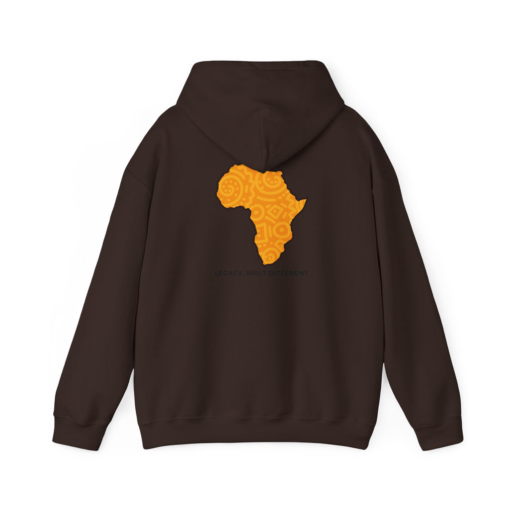 Africa Map Hoodie — "Legacy. Built Different." Printed Pullover