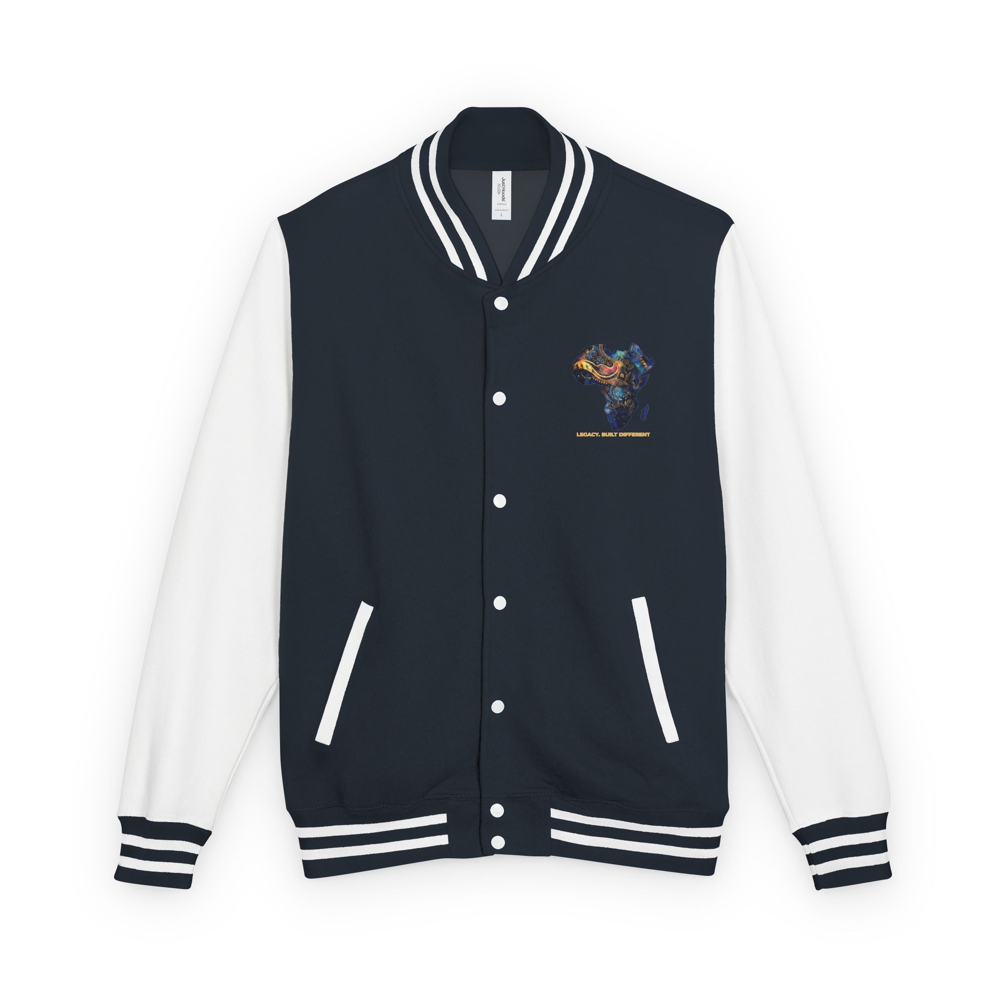 Africa Map Letterman Jacket — Colorful African Continent Graphic Bomber