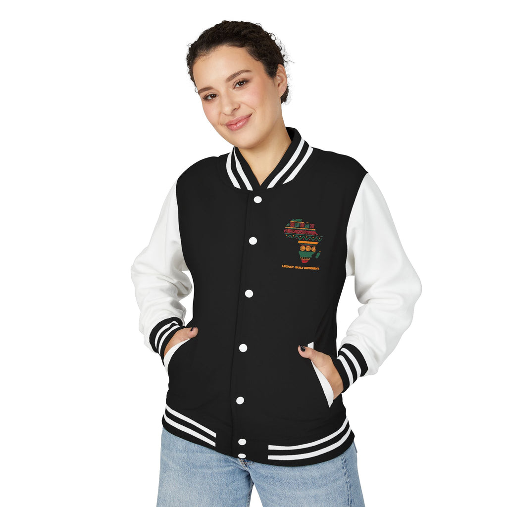 Africa Pattern Letterman Jacket — "Legacy, Unity, Strength"