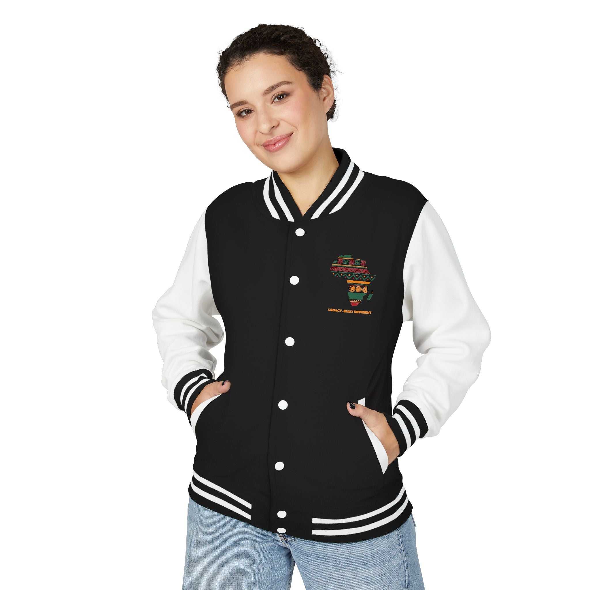 Africa Pattern Letterman Jacket — "Legacy, Unity, Strength"