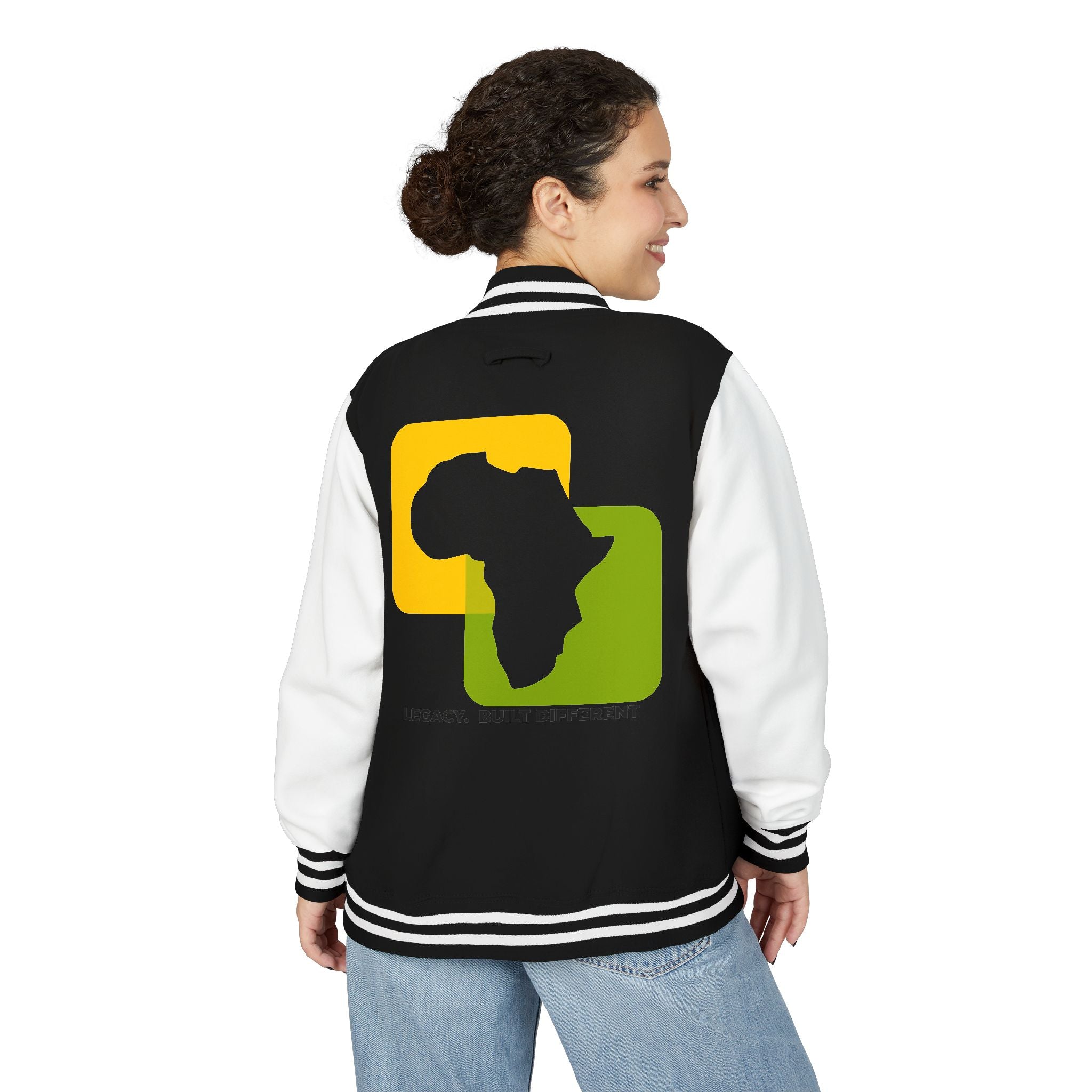 Letterman Jacket — Afrocentric Africa Map Design ("Legacy. Built Different")