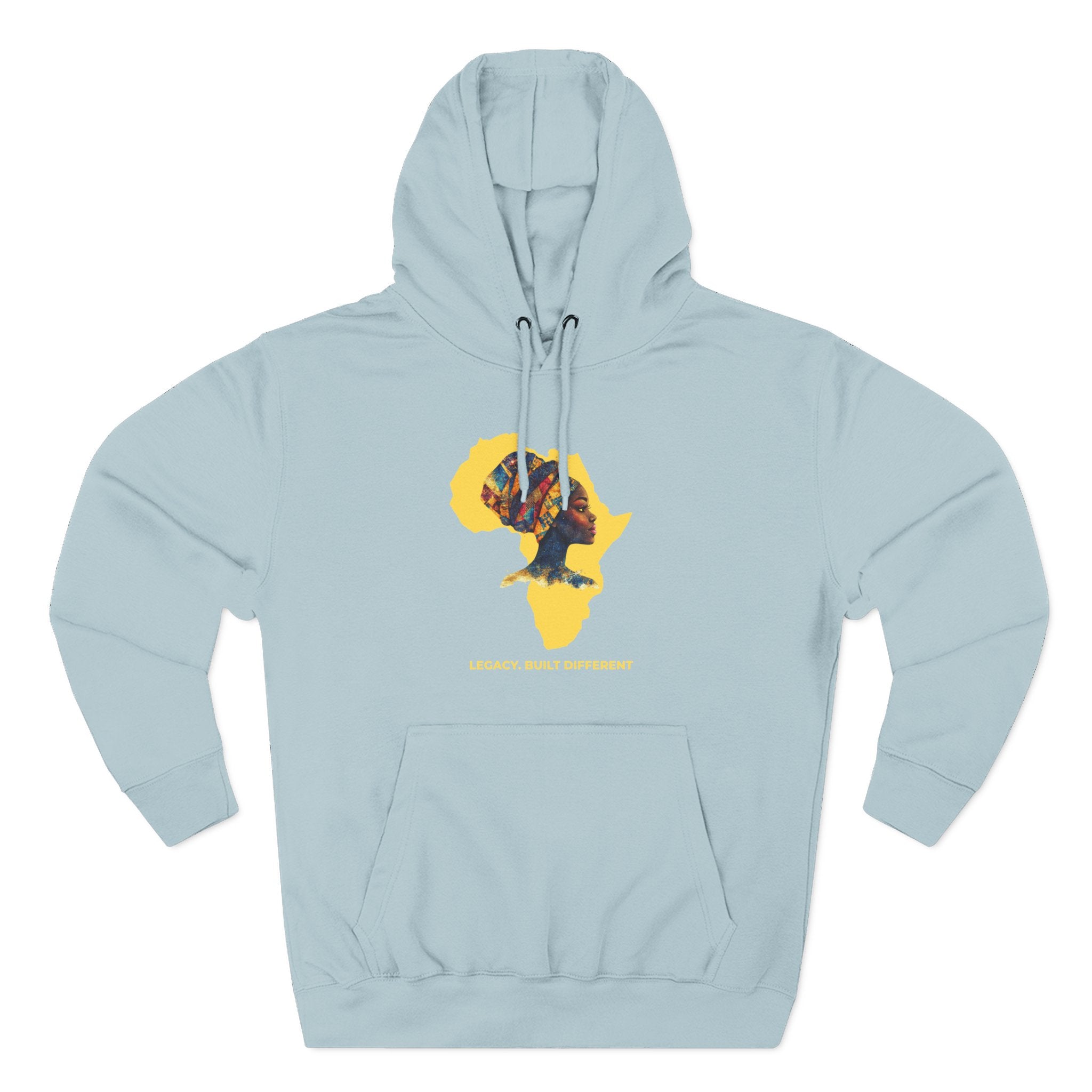 Hoodie — African Profile Art on Yellow Africa Silhouette (Legacy, Beauty, Empowerment)