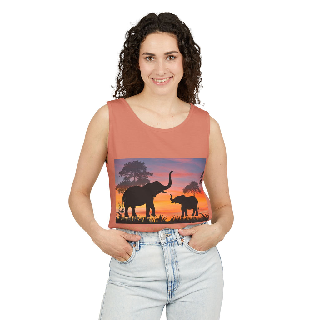 Elephant Sunset Tank Top — Mama & Baby Silhouette Beachwear