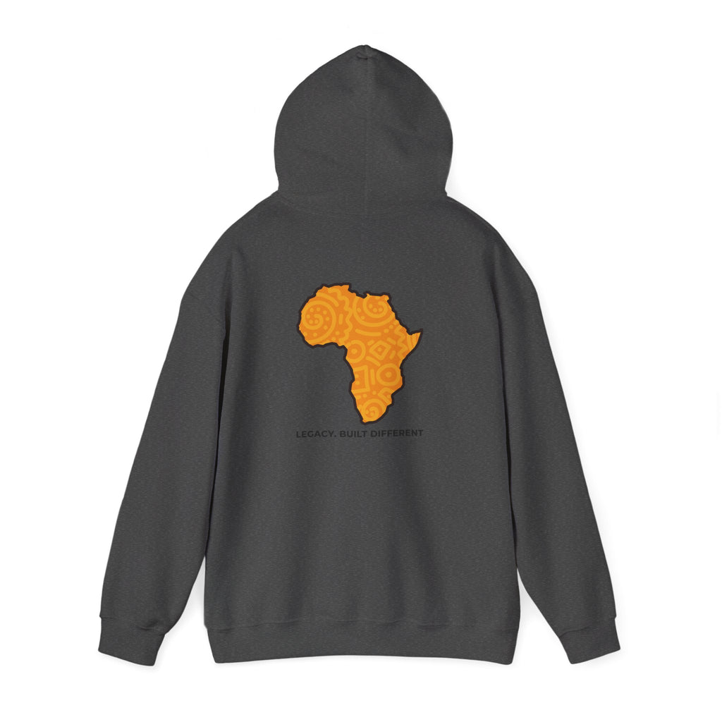 Africa Map Hoodie — "Legacy. Built Different." Printed Pullover