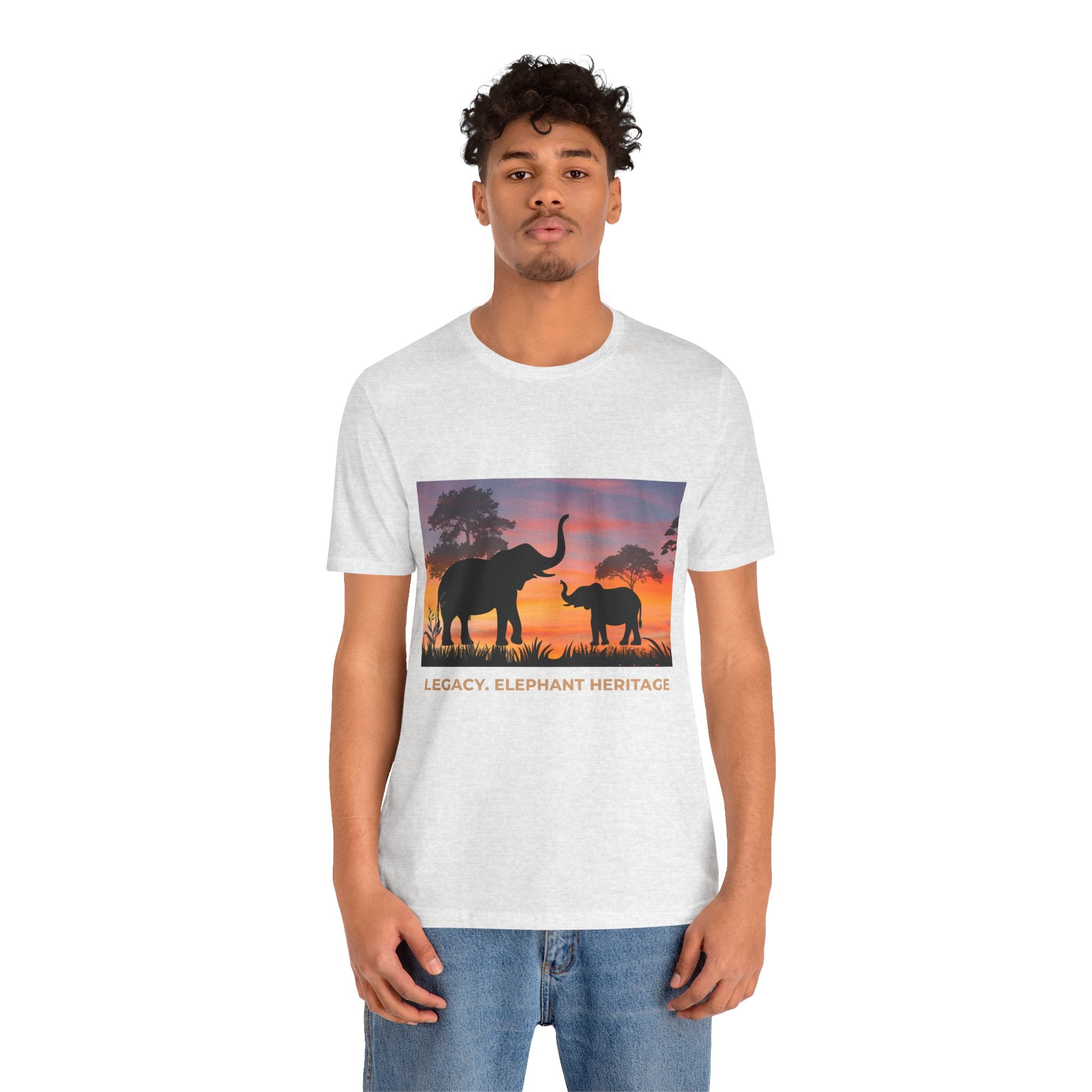 Elephant Sunset Tee — "Legacy, Elephant Heritage" Graphic T-Shirt