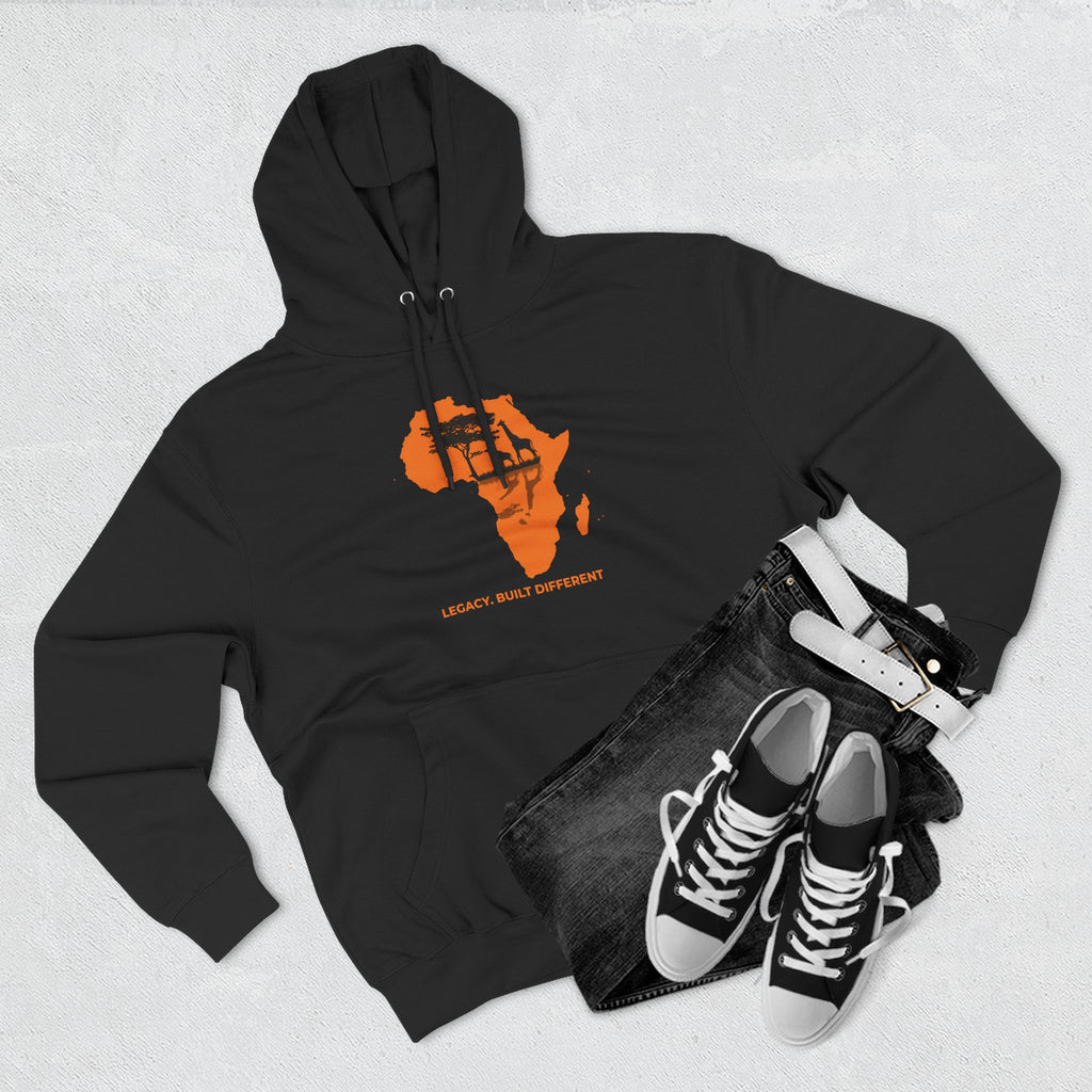 Africa Silhouette Hoodie — 'Legacy: Built Different' Graphic Pullover