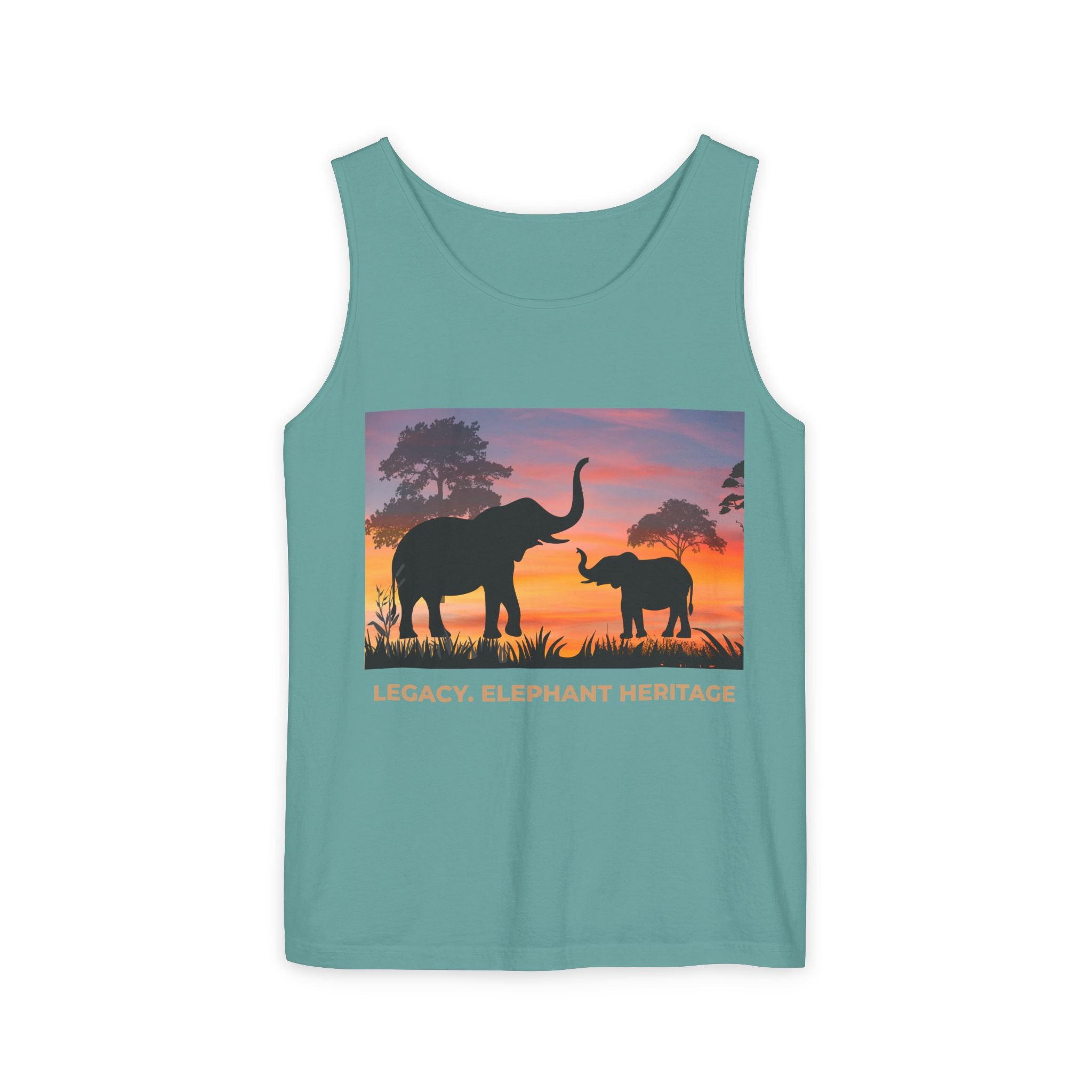 Elephant Sunset Tank Top — Mama & Baby Silhouette Beachwear