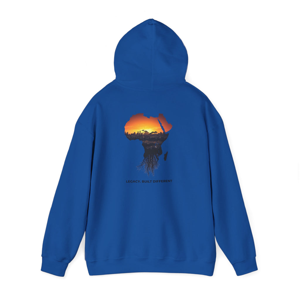 Africa Sunset Hoodie — "Legacy. Built Different." Graphic Pullover