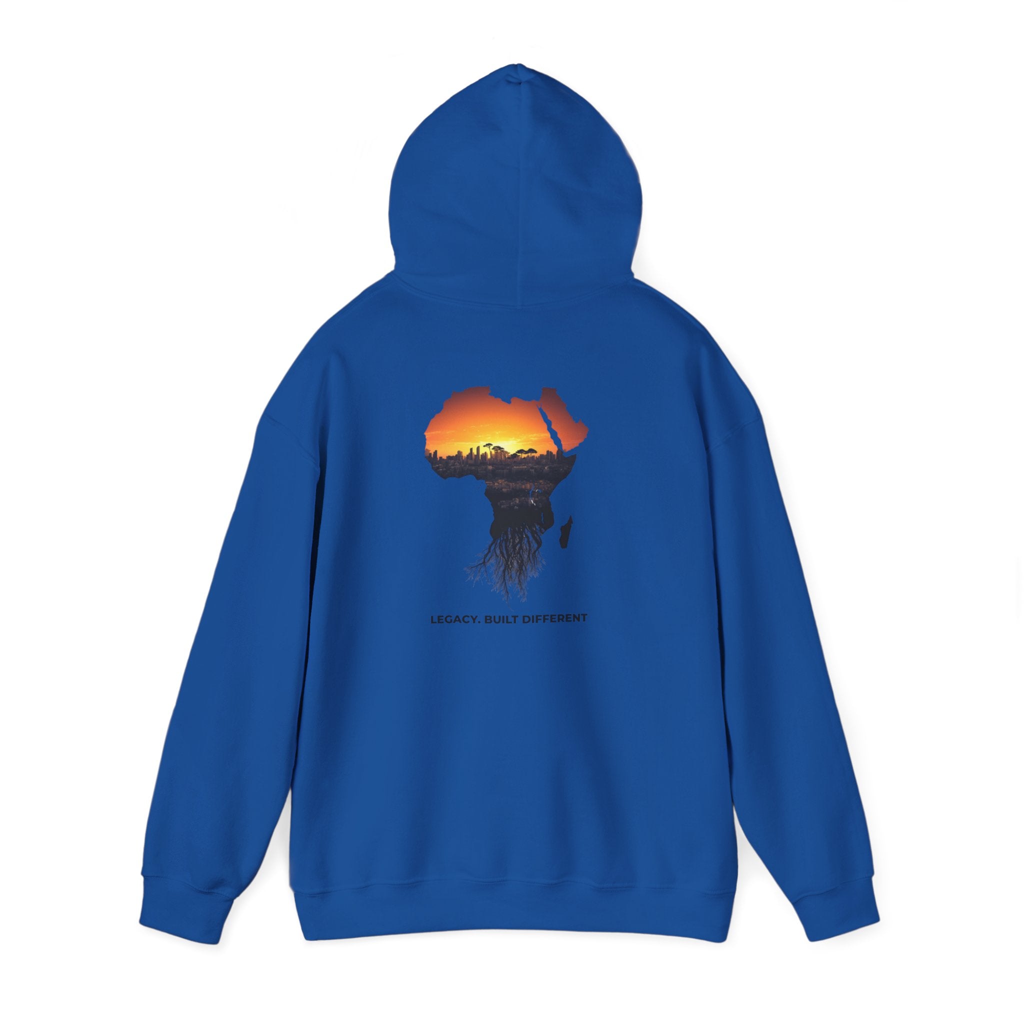 Africa Sunset Hoodie — "Legacy. Built Different." Graphic Pullover
