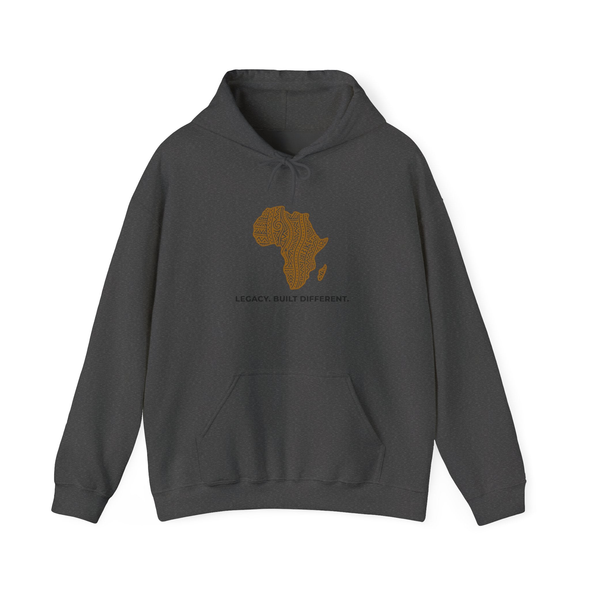 Africa Map Hoodie — 'Legacy. Built Different.' Cultural Pattern Pullover