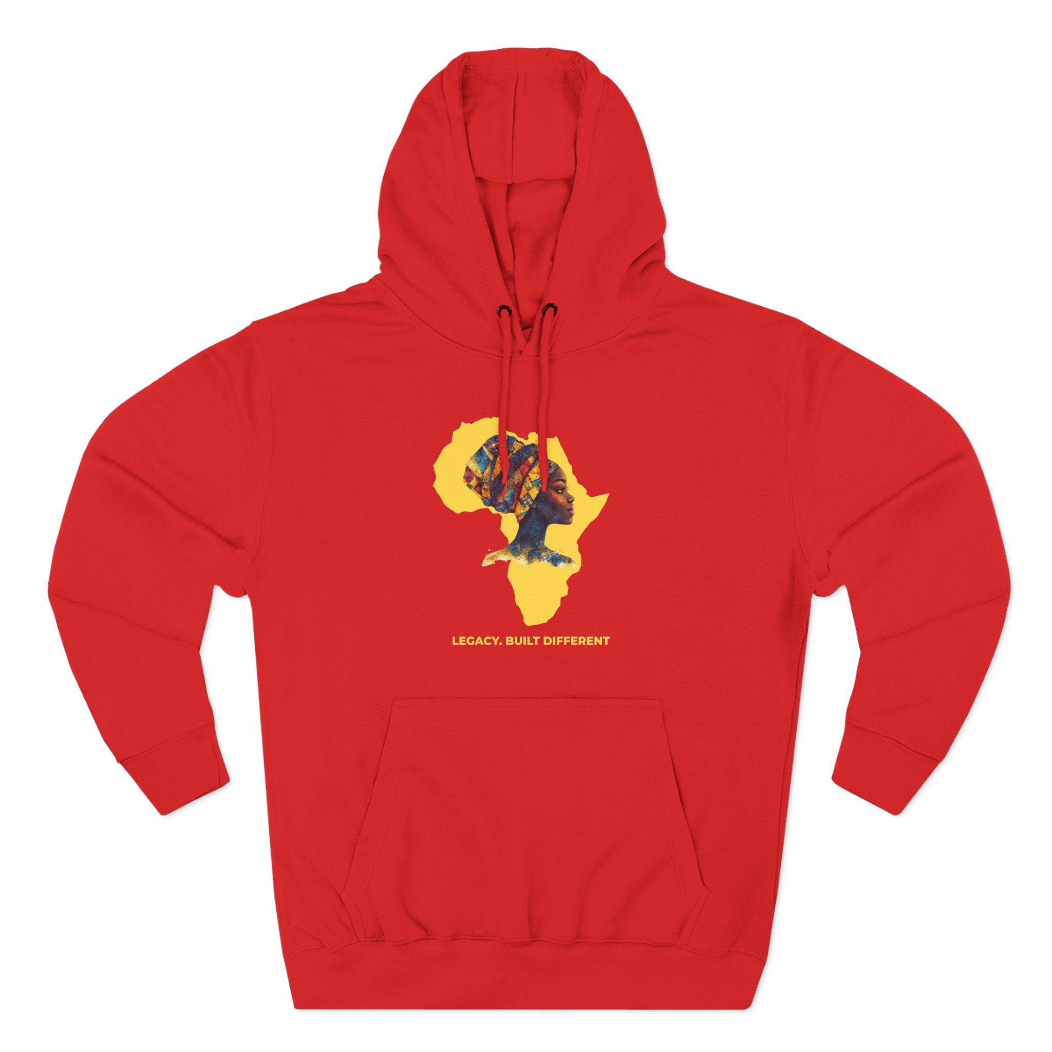 Hoodie — African Profile Art on Yellow Africa Silhouette (Legacy, Beauty, Empowerment)