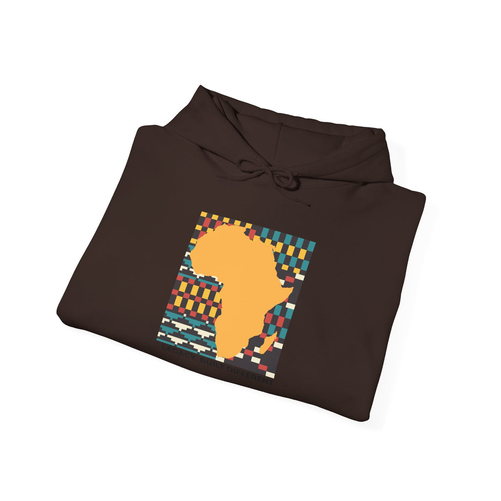 Africa Silhouette Kente Hoodie — "Legacy, Built Different"