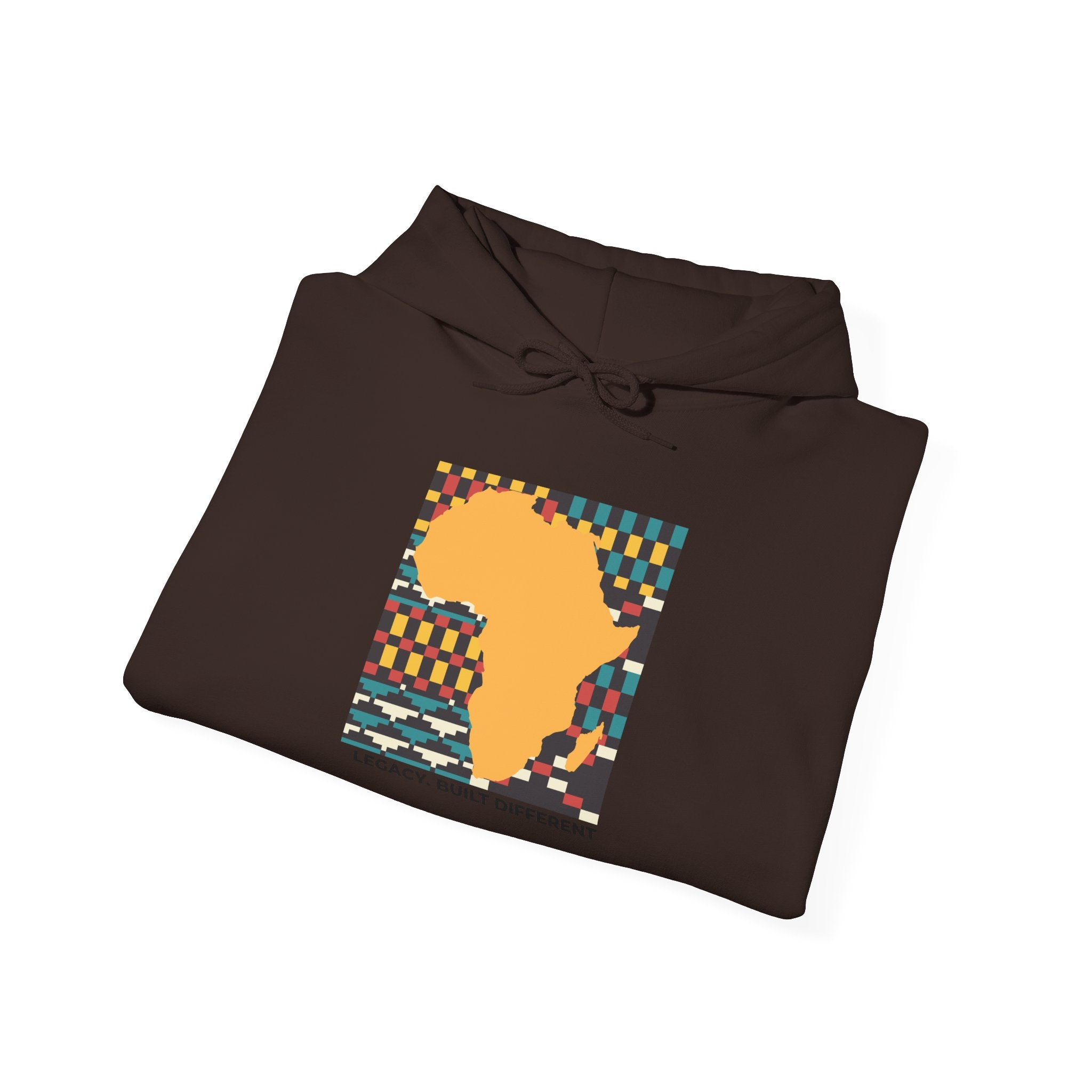 Africa Silhouette Kente Hoodie — "Legacy, Built Different"