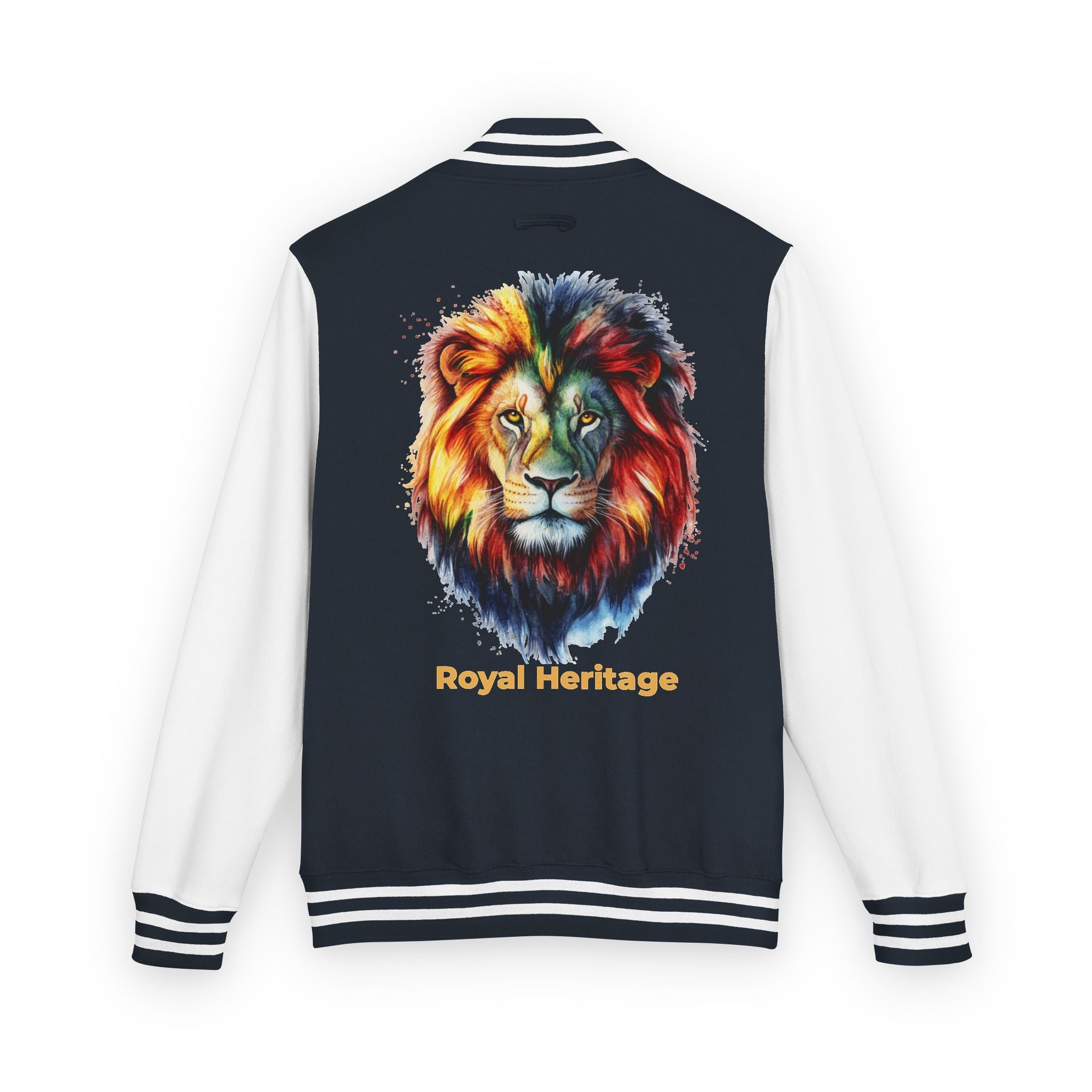 Lion Graphic Letterman Jacket — "Royal Heritage" Varsity Jacket