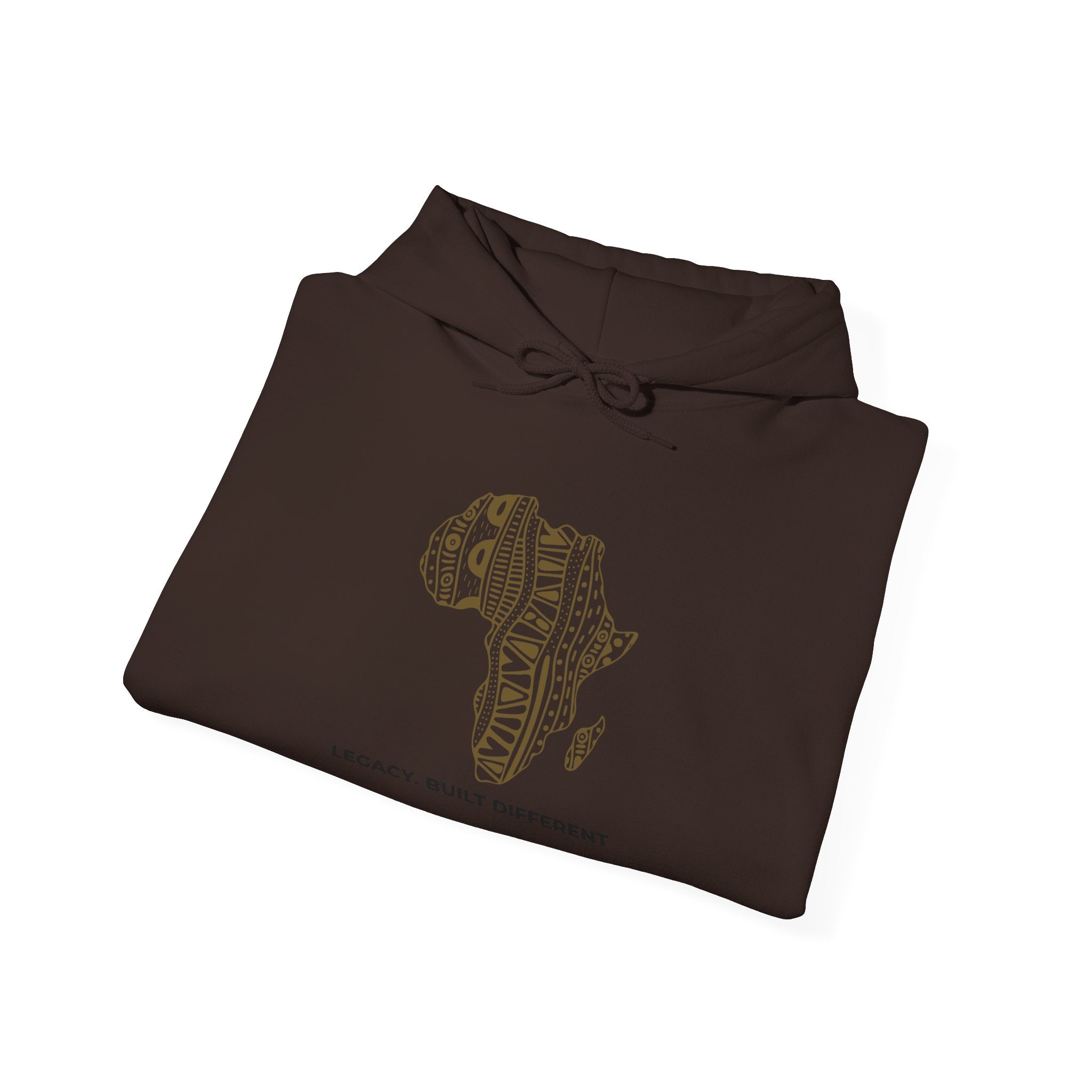 Africa Pattern Hoodie — "Legacy. Built Different." Graphic Sweatshirt