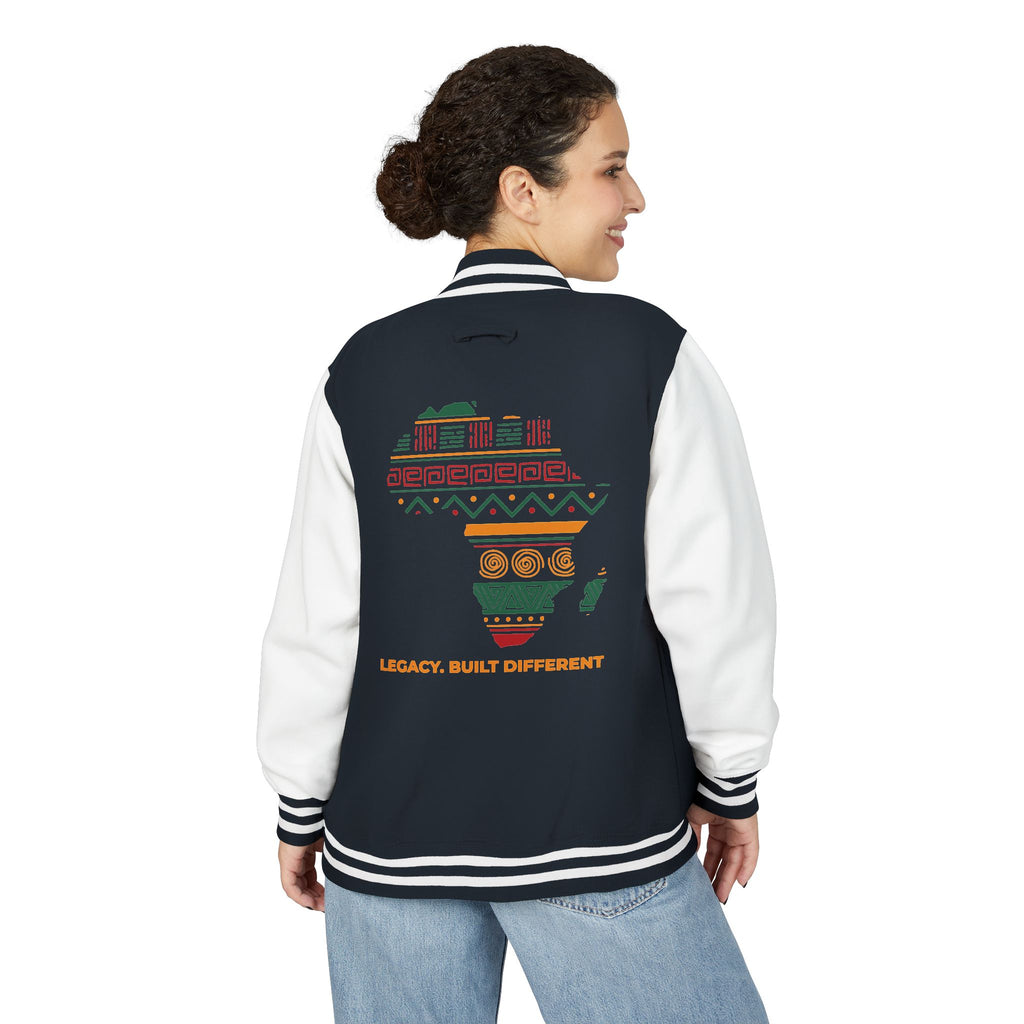 Africa Pattern Letterman Jacket — "Legacy, Unity, Strength"