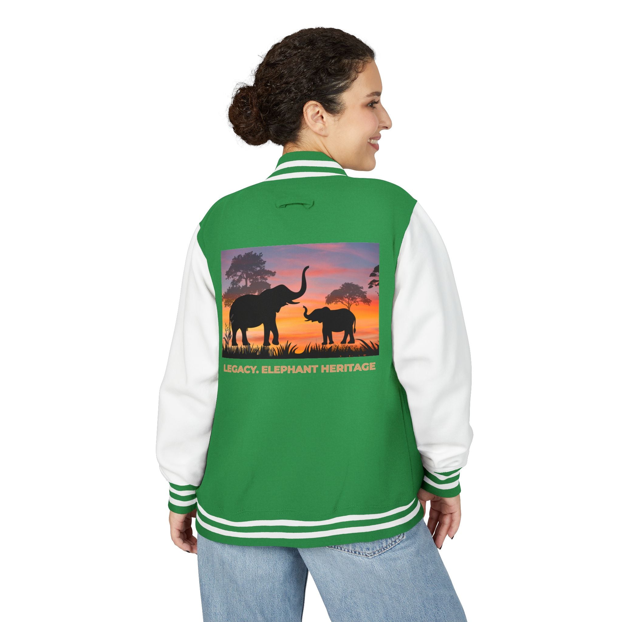 Letterman Jacket — Legacy Elephant Heritage Sunset Design