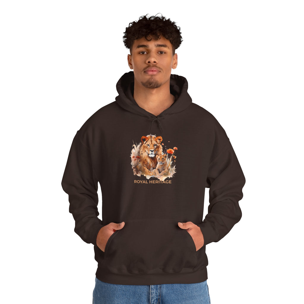 Hoodie — 'Royal Heritage' Lion & Cub Graphic Pullover