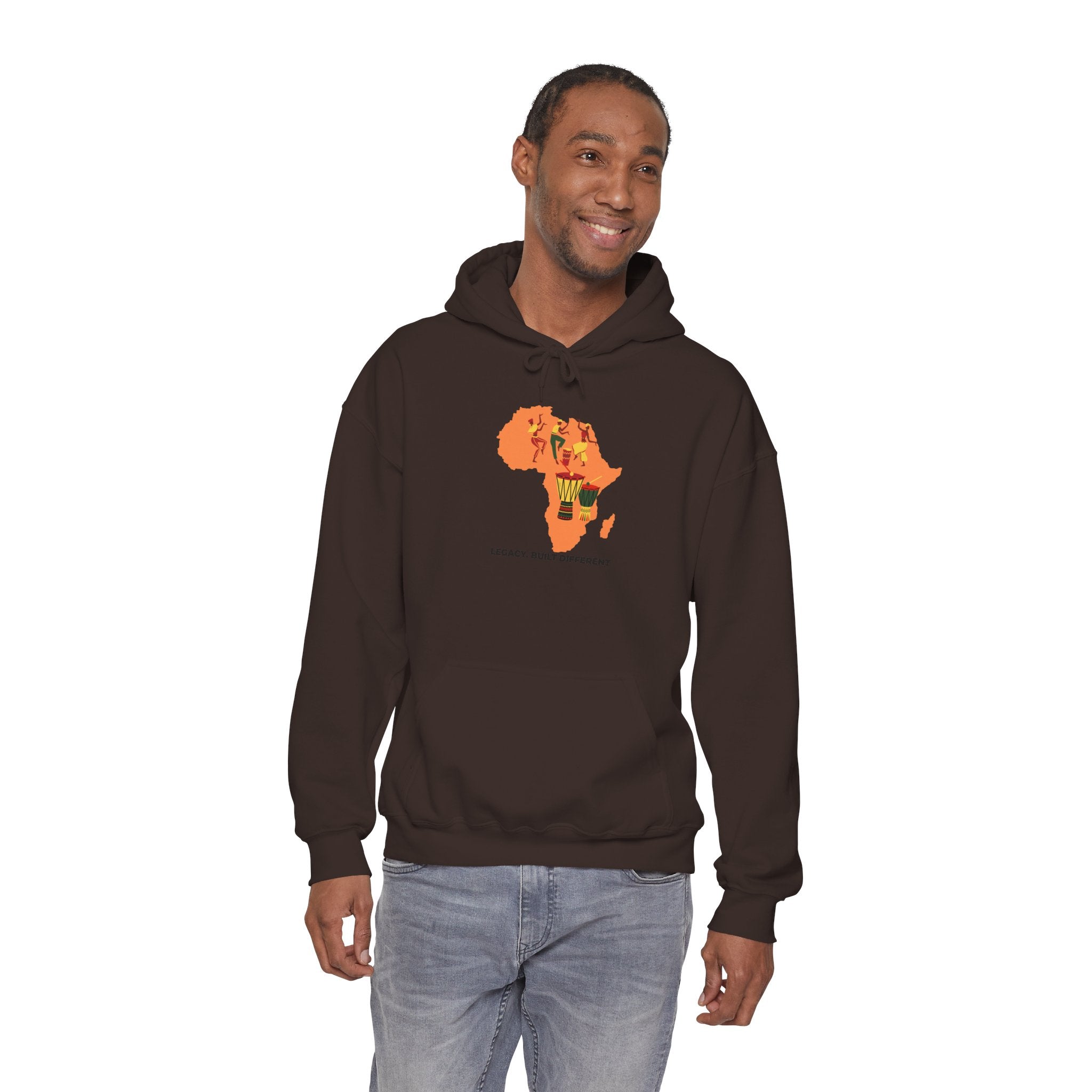 Africa Map Hoodie - 'Legacy. Built Different.' Afrocentric Graphic Pullover