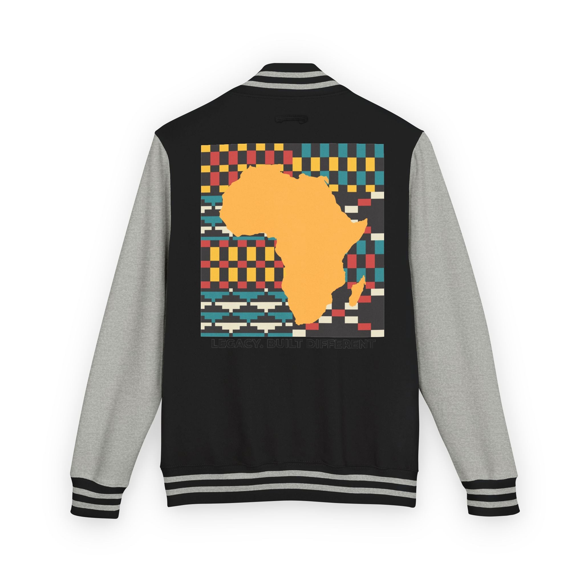 Letterman Jacket - Africa Map Kente Pattern "Legacy Built Different"