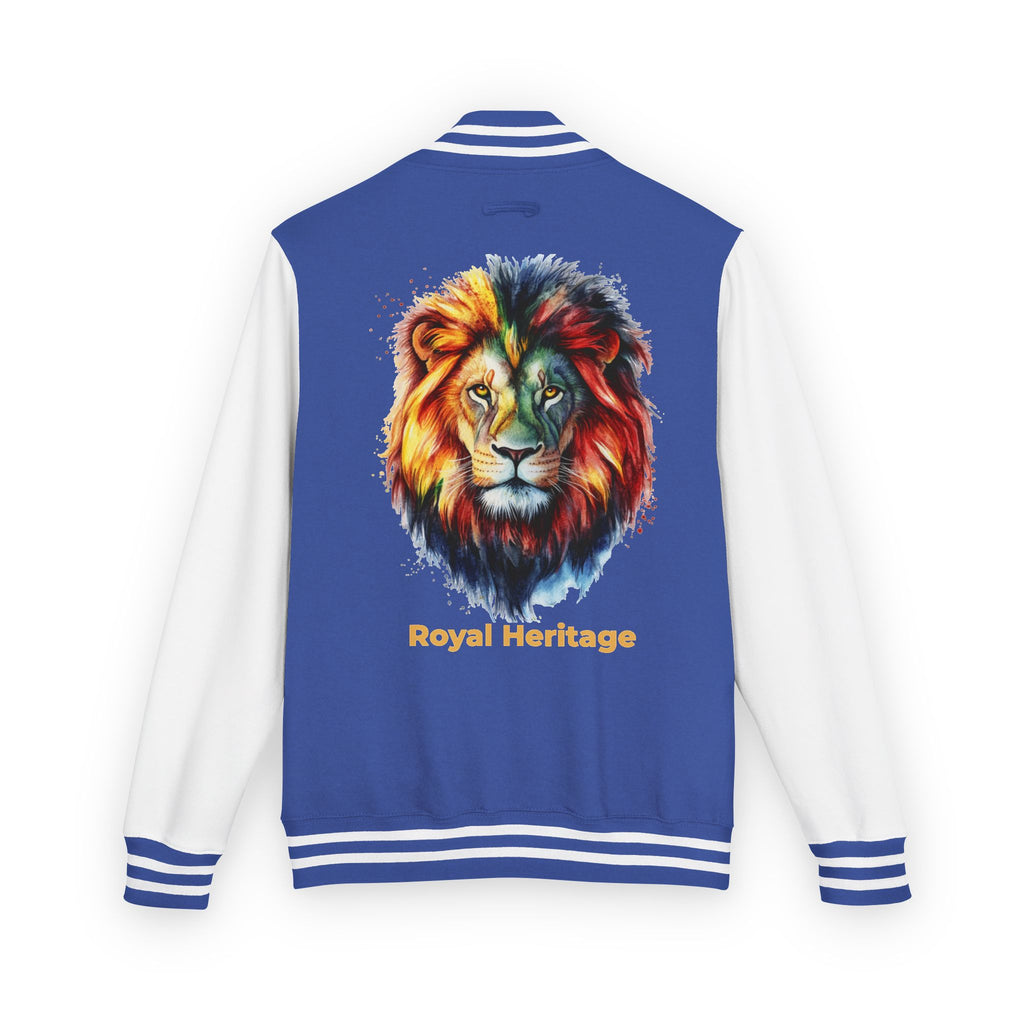 Lion Graphic Letterman Jacket — "Royal Heritage" Varsity Jacket