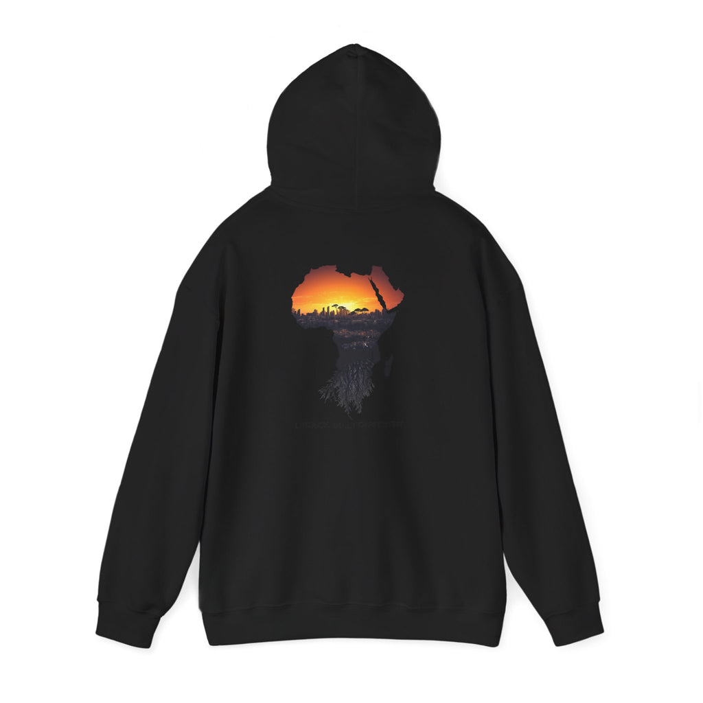 Africa Sunset Hoodie — "Legacy. Built Different." Graphic Pullover