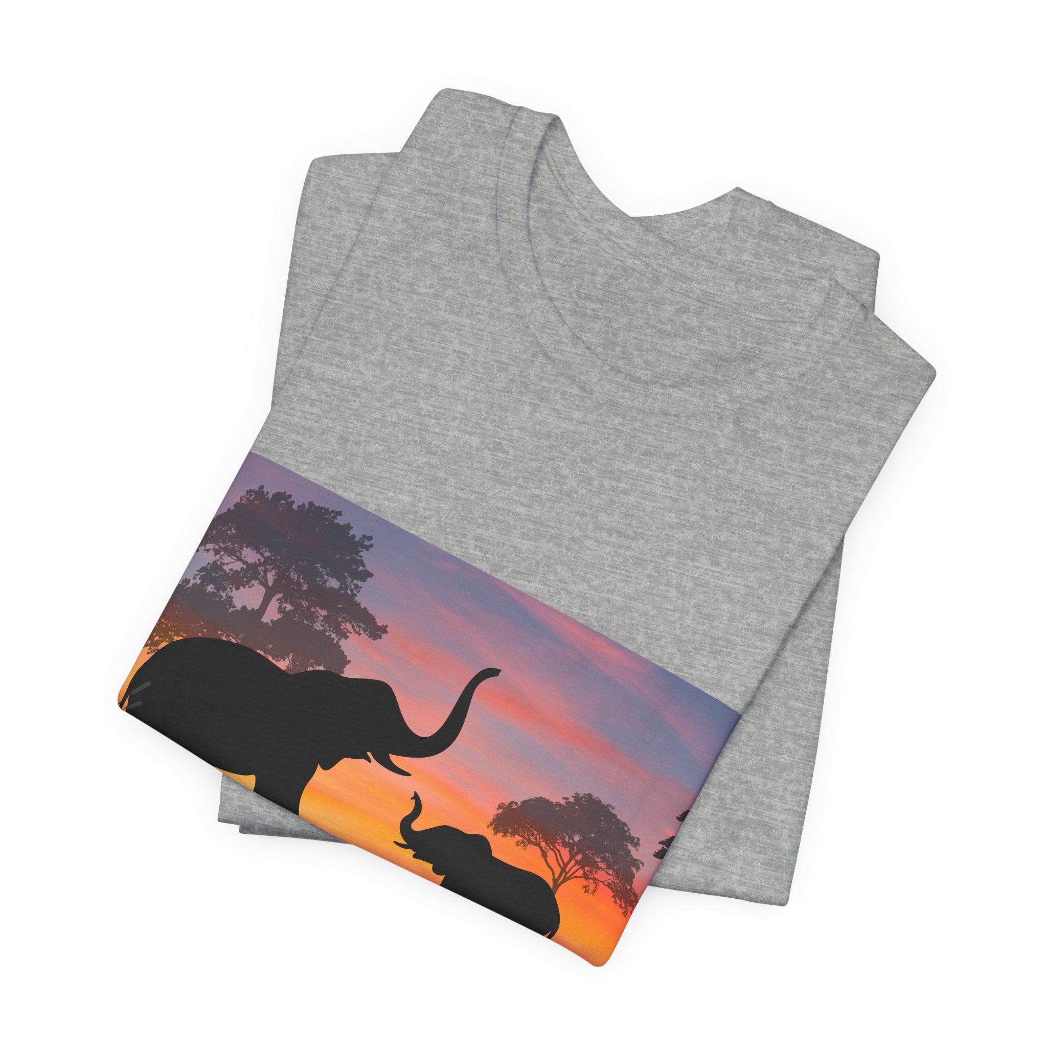 Elephant Sunset Tee — "Legacy, Elephant Heritage" Graphic T-Shirt