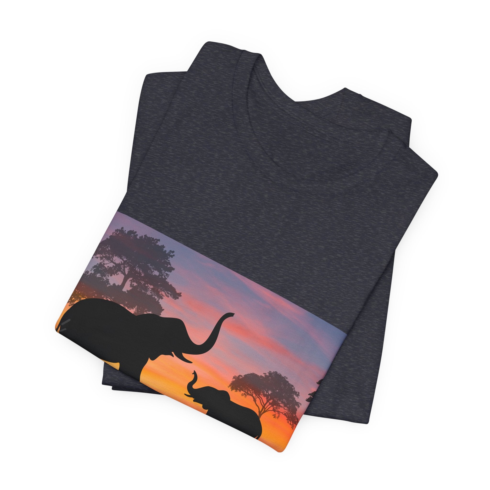 Elephant Sunset Tee — "Legacy, Elephant Heritage" Graphic T-Shirt