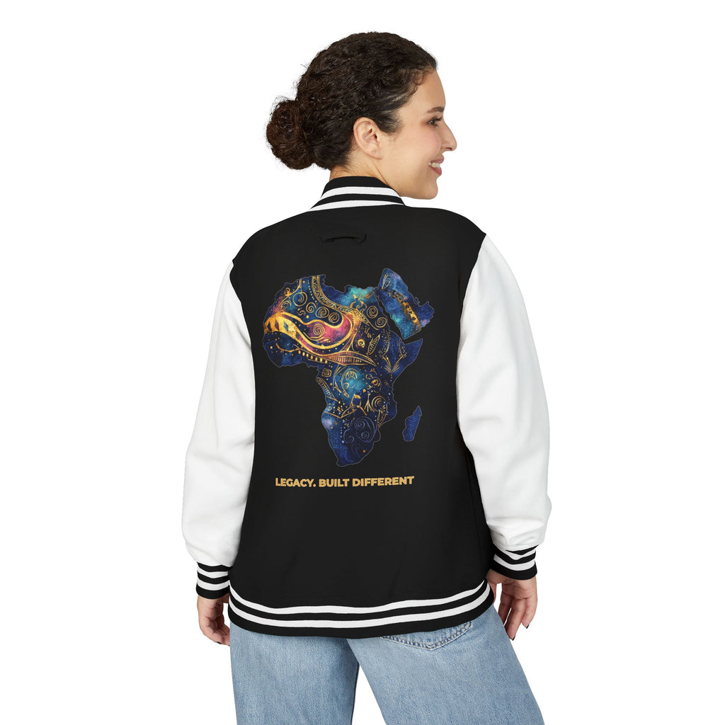 Africa Map Letterman Jacket — Colorful African Continent Graphic Bomber