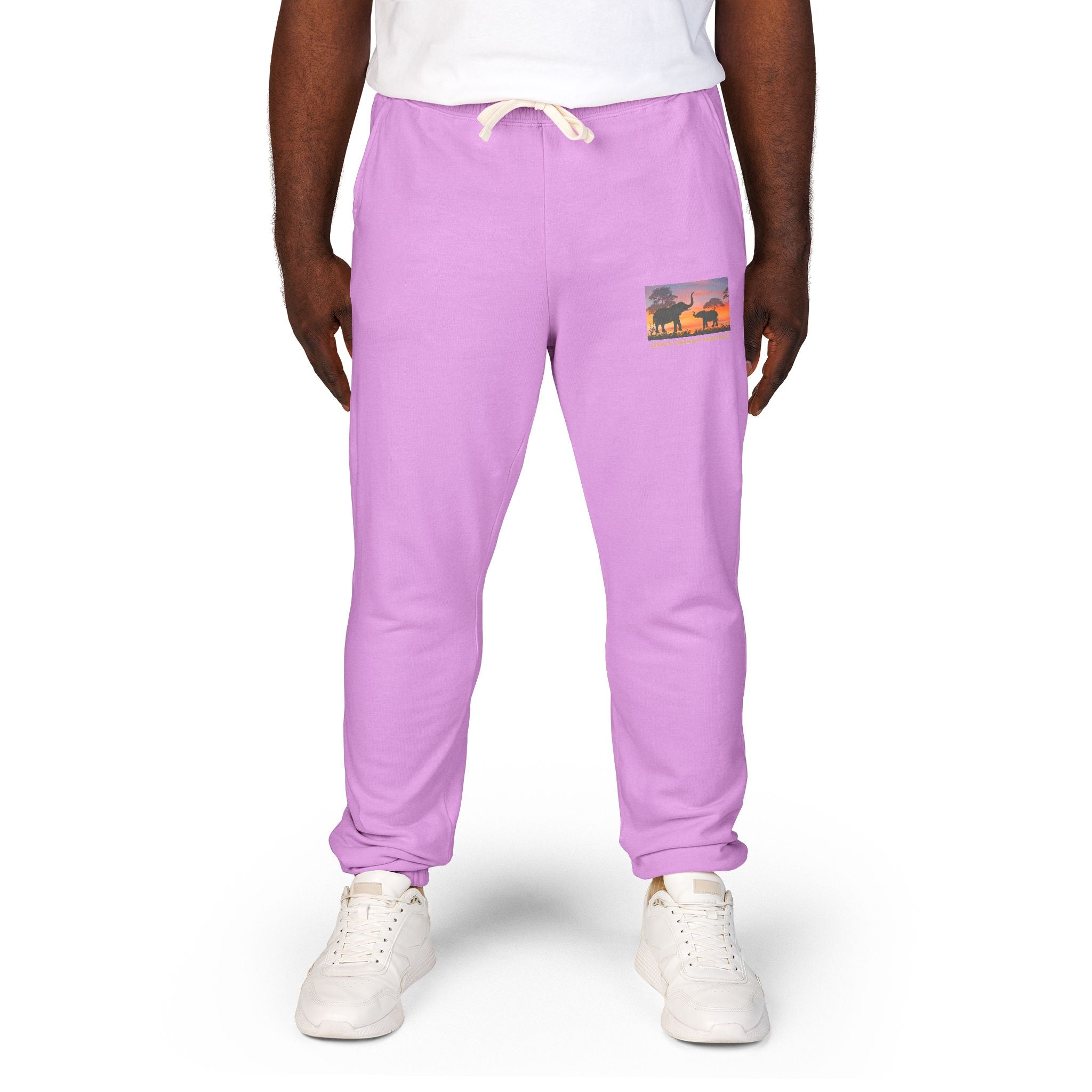 Sunset Camper Sweatpants — Cozy Graphic Fleece Joggers