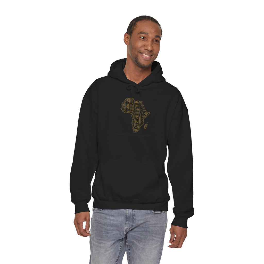 Africa Pattern Hoodie — "Legacy. Built Different." Graphic Sweatshirt