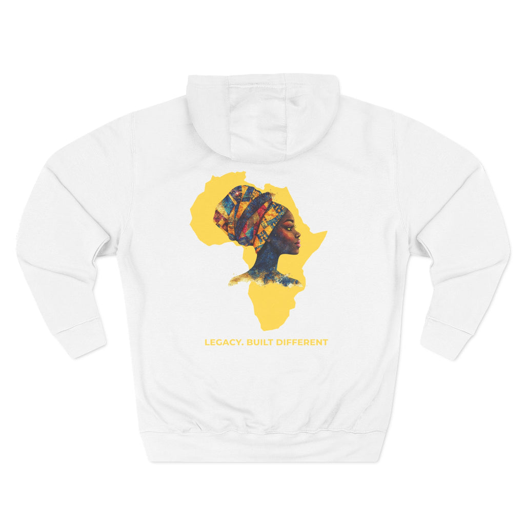 Hoodie — African Profile Art on Yellow Africa Silhouette (Legacy, Beauty, Empowerment)
