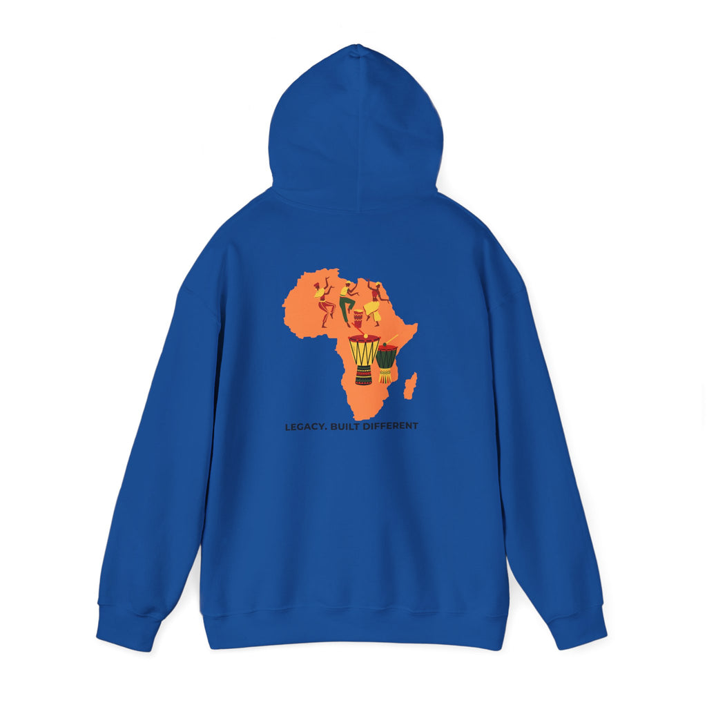 Africa Map Hoodie - 'Legacy. Built Different.' Afrocentric Graphic Pullover