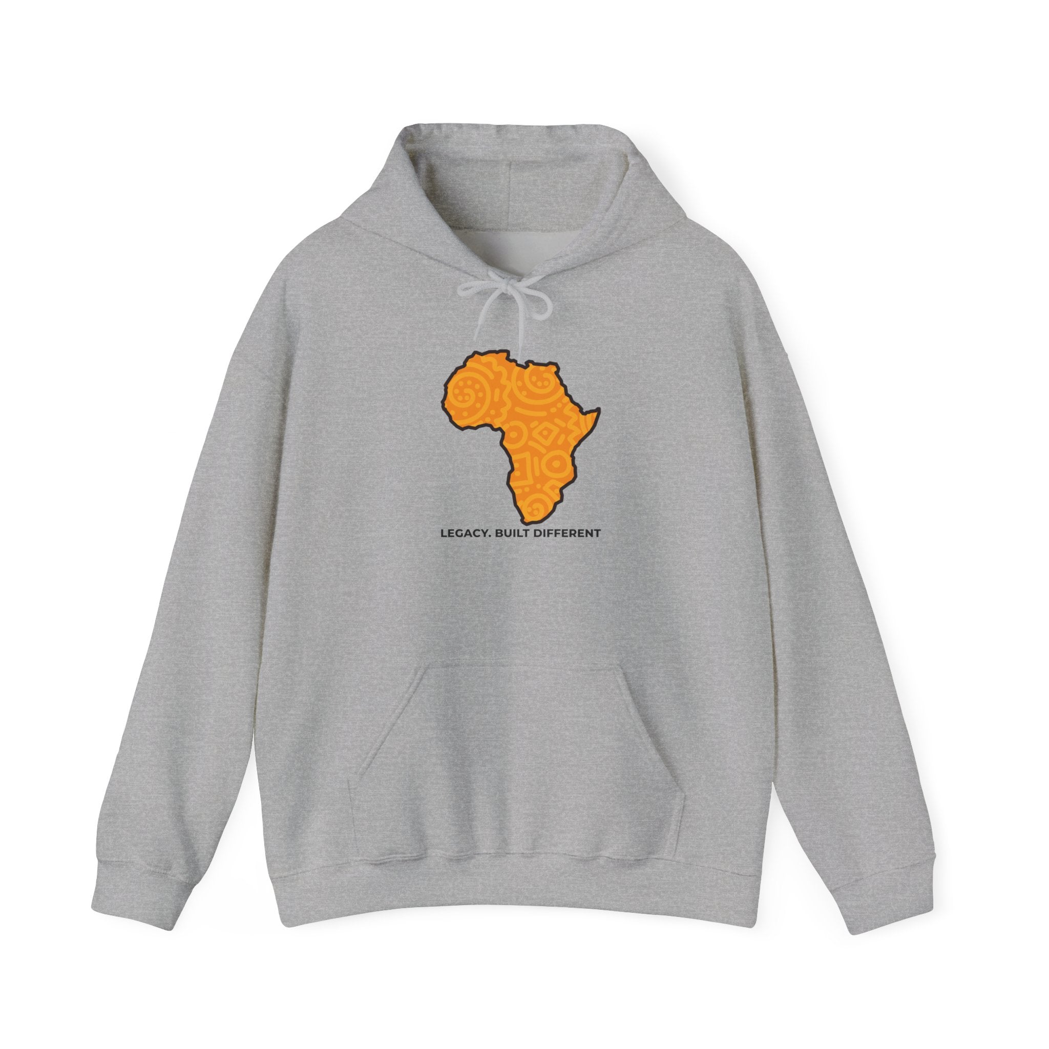 Africa Map Hoodie — "Legacy. Built Different." Printed Pullover