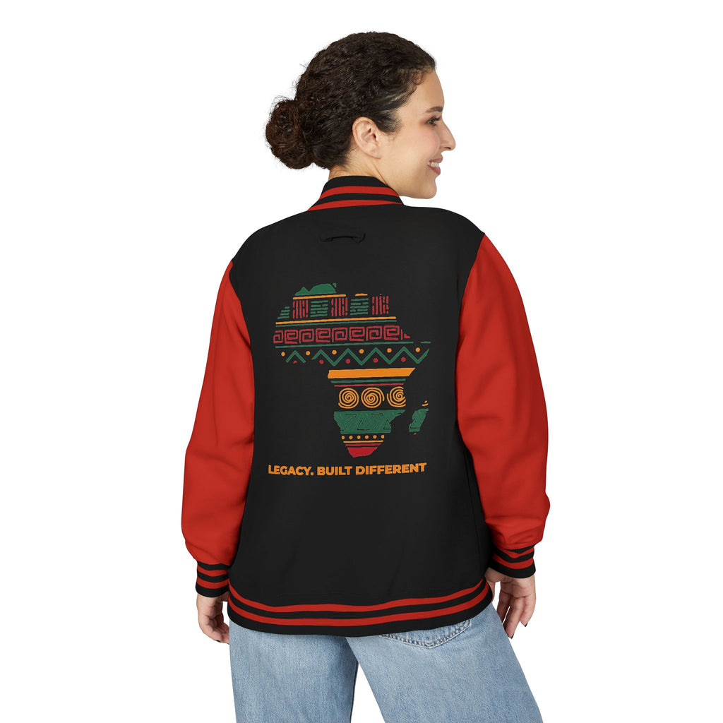 Africa Pattern Letterman Jacket — "Legacy, Unity, Strength"