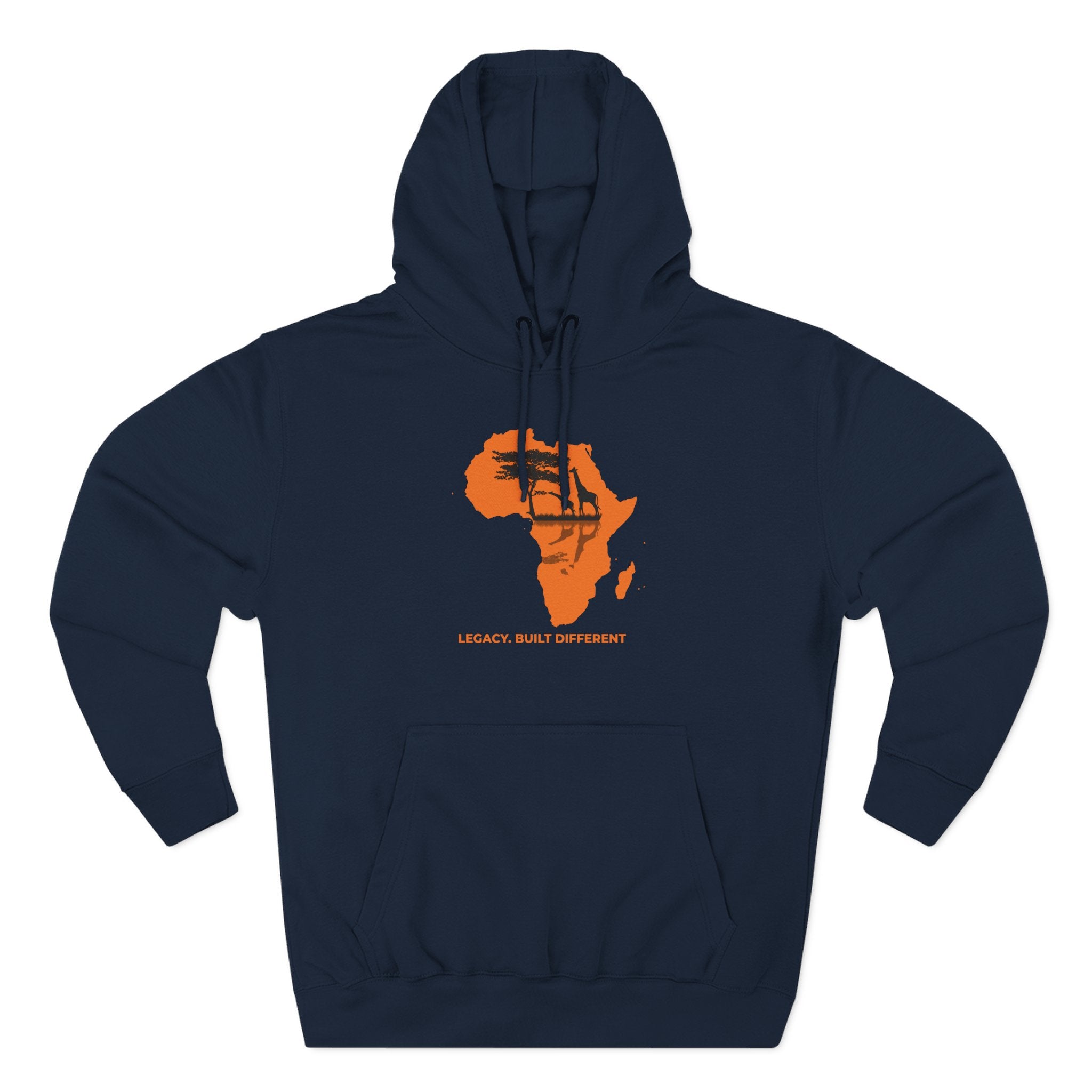 Africa Silhouette Hoodie — 'Legacy: Built Different' Graphic Pullover