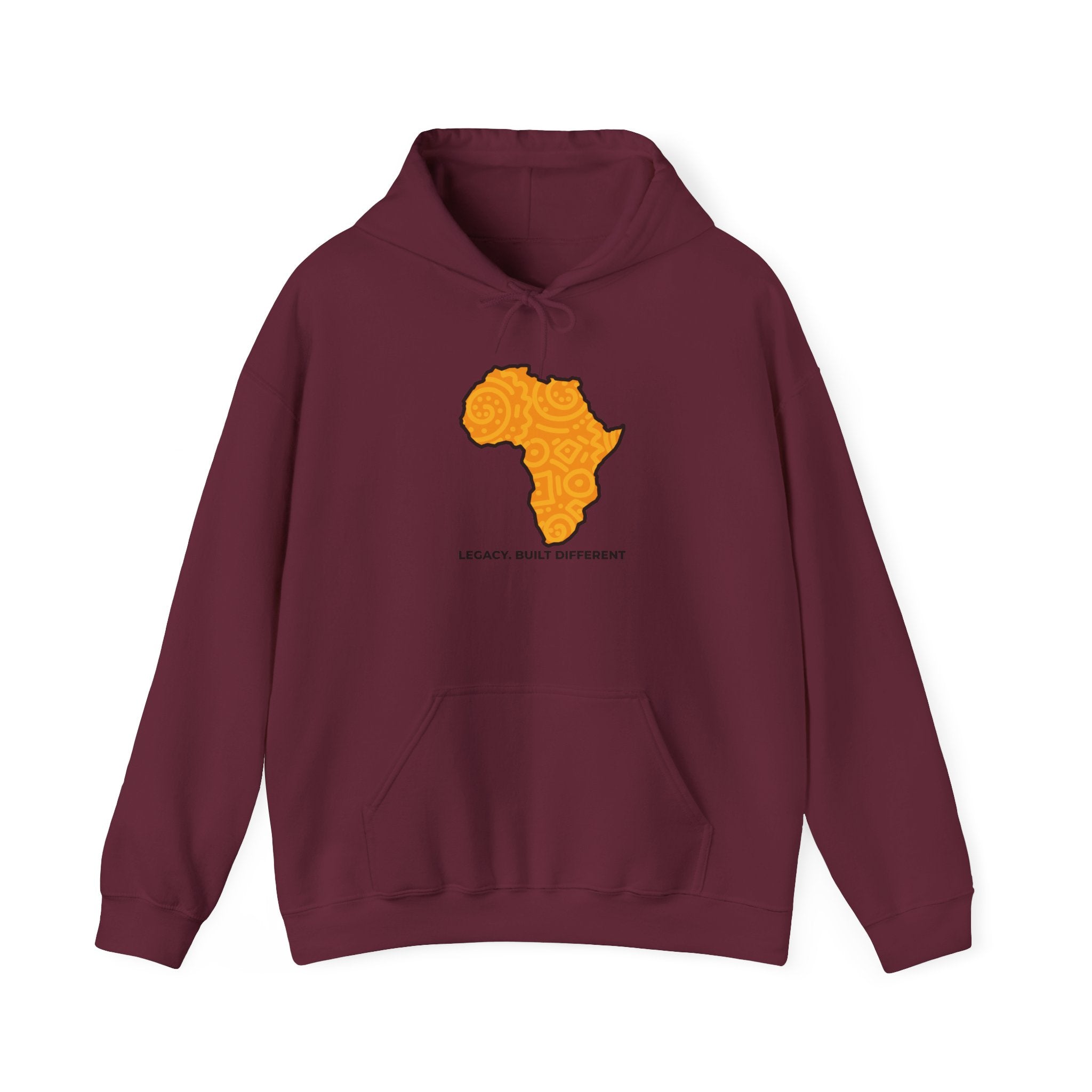Africa Map Hoodie — "Legacy. Built Different." Printed Pullover