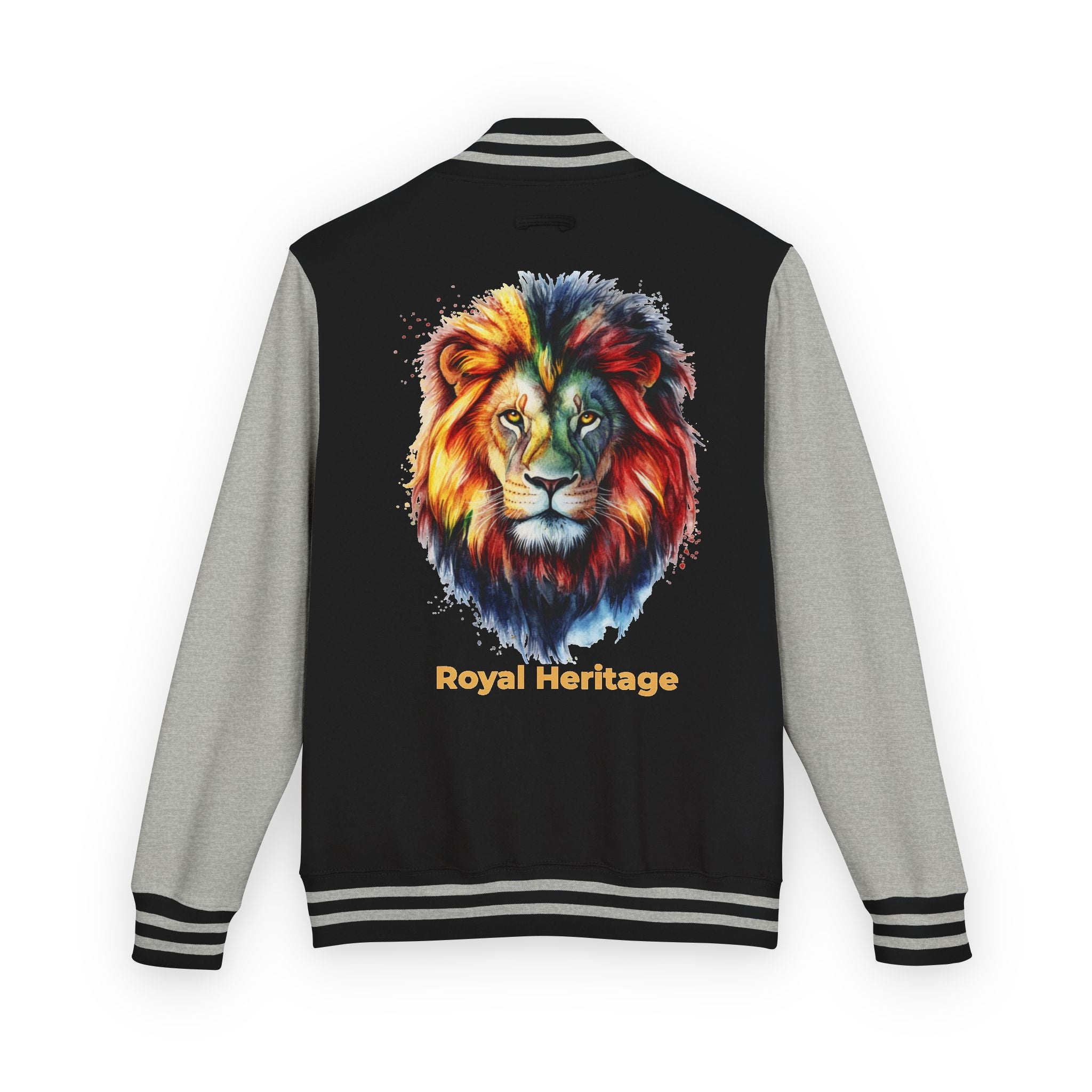 Lion Graphic Letterman Jacket — "Royal Heritage" Varsity Jacket