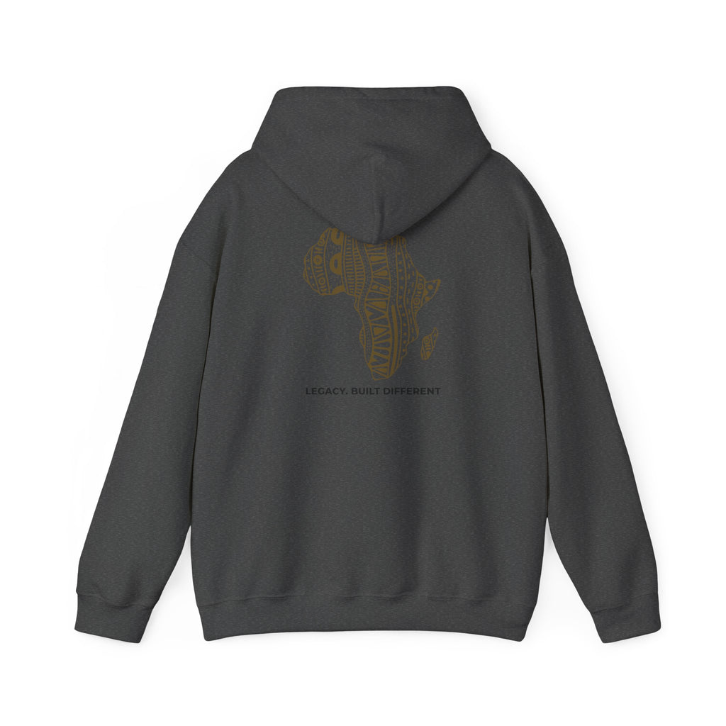 Africa Pattern Hoodie — "Legacy. Built Different." Graphic Sweatshirt