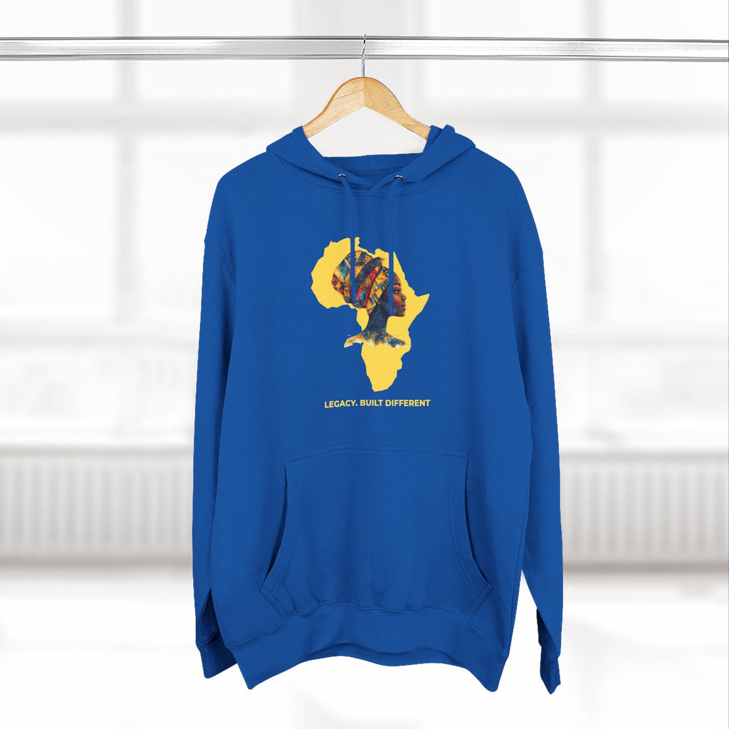 Hoodie — African Profile Art on Yellow Africa Silhouette (Legacy, Beauty, Empowerment)