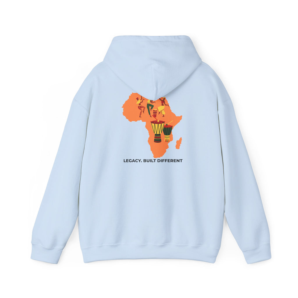 Africa Map Hoodie - 'Legacy. Built Different.' Afrocentric Graphic Pullover