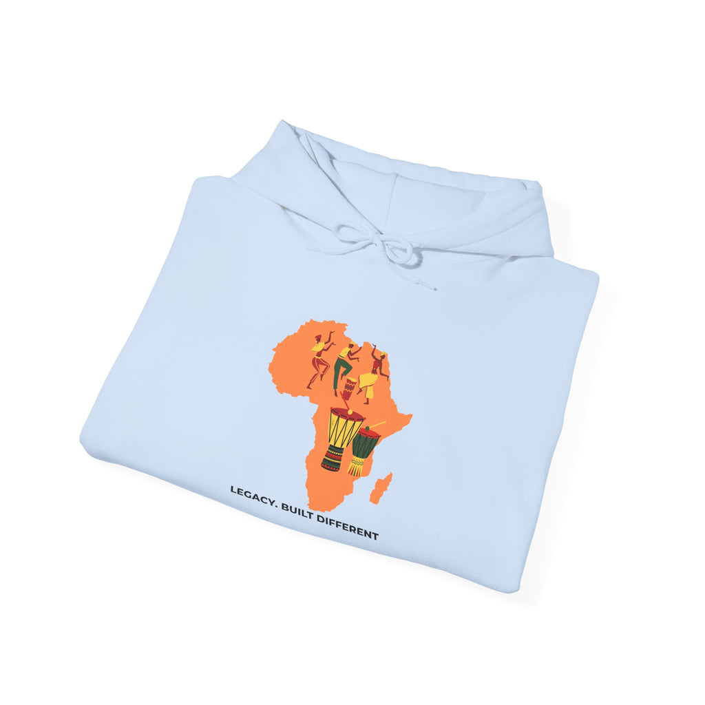 Africa Map Hoodie - 'Legacy. Built Different.' Afrocentric Graphic Pullover