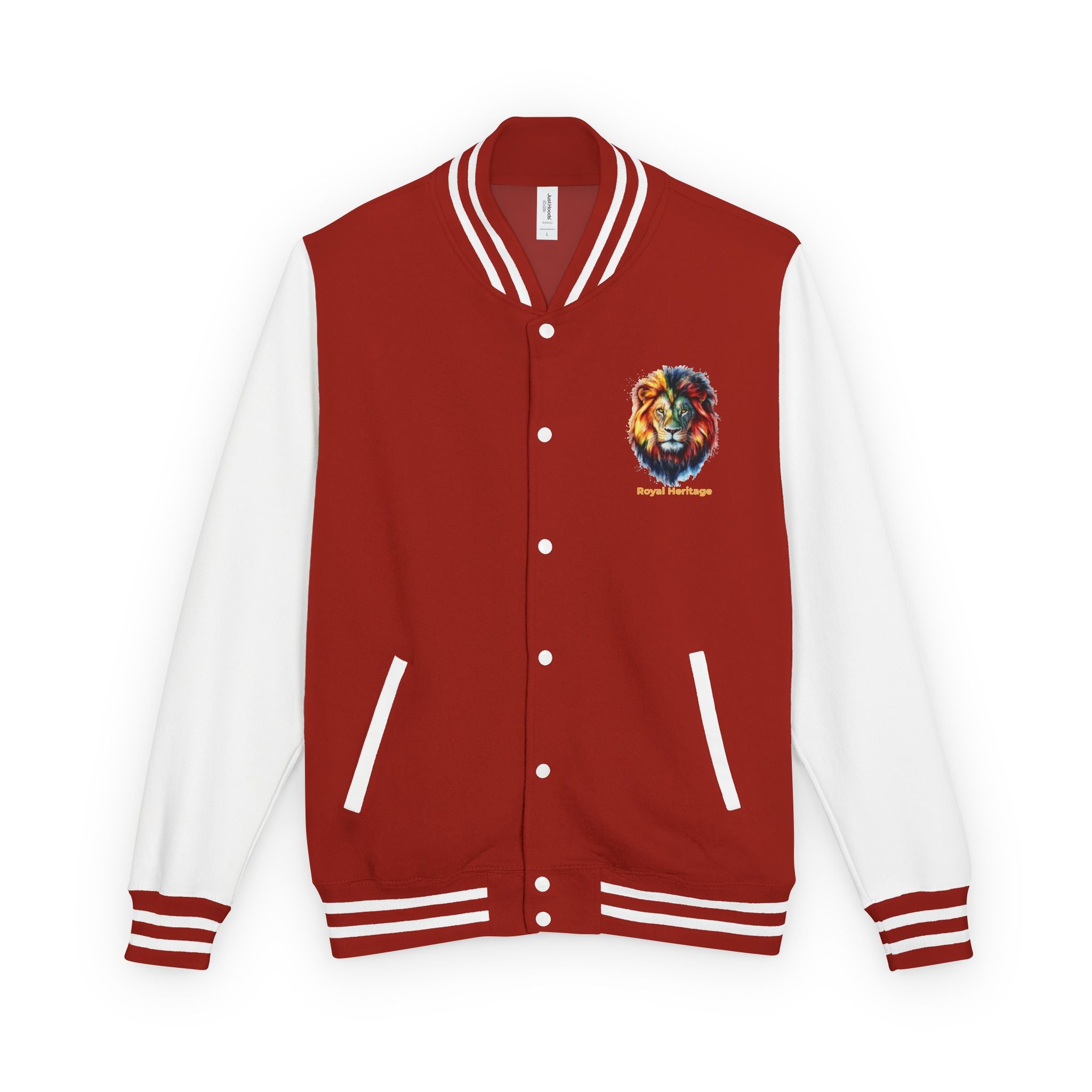 Lion Graphic Letterman Jacket — "Royal Heritage" Varsity Jacket