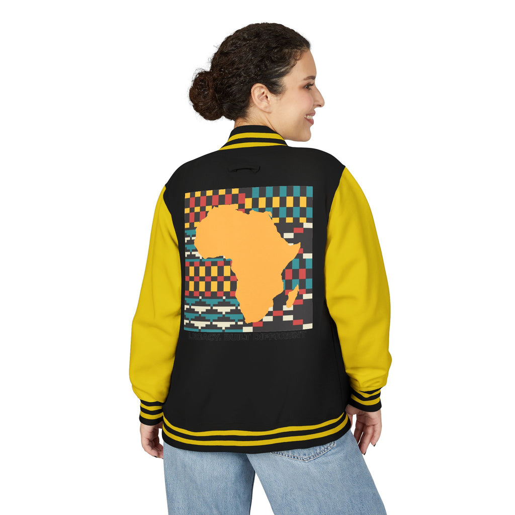 Letterman Jacket - Africa Map Kente Pattern "Legacy Built Different"