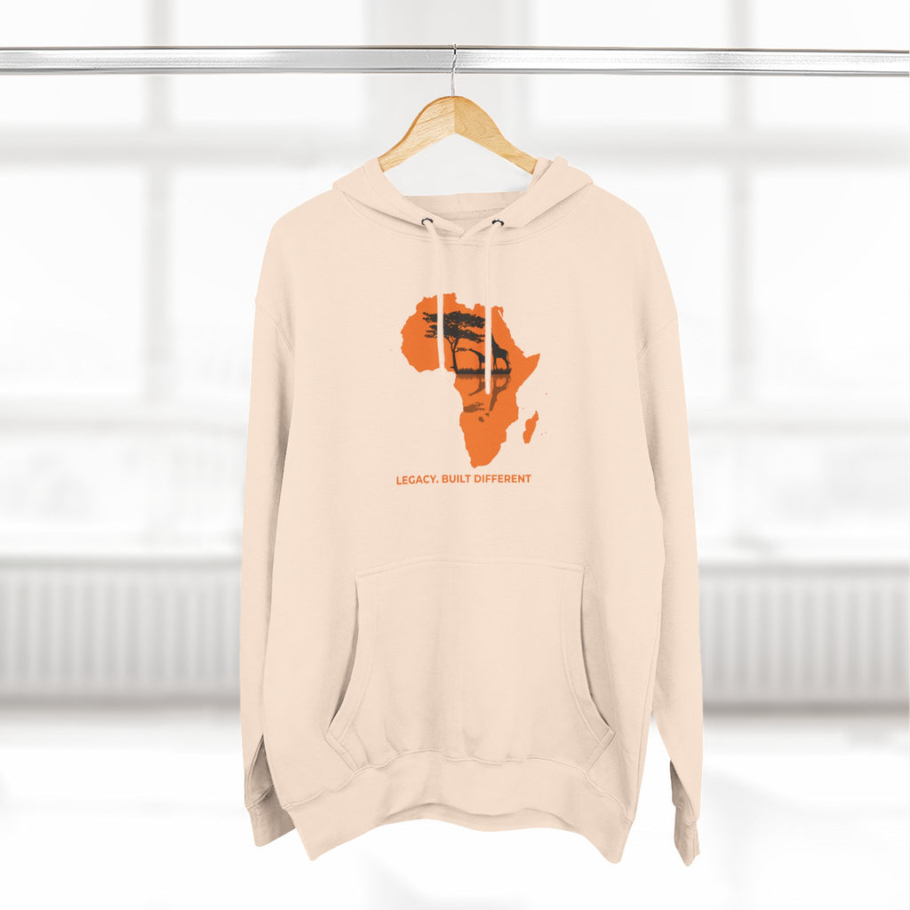 Africa Silhouette Hoodie — 'Legacy: Built Different' Graphic Pullover