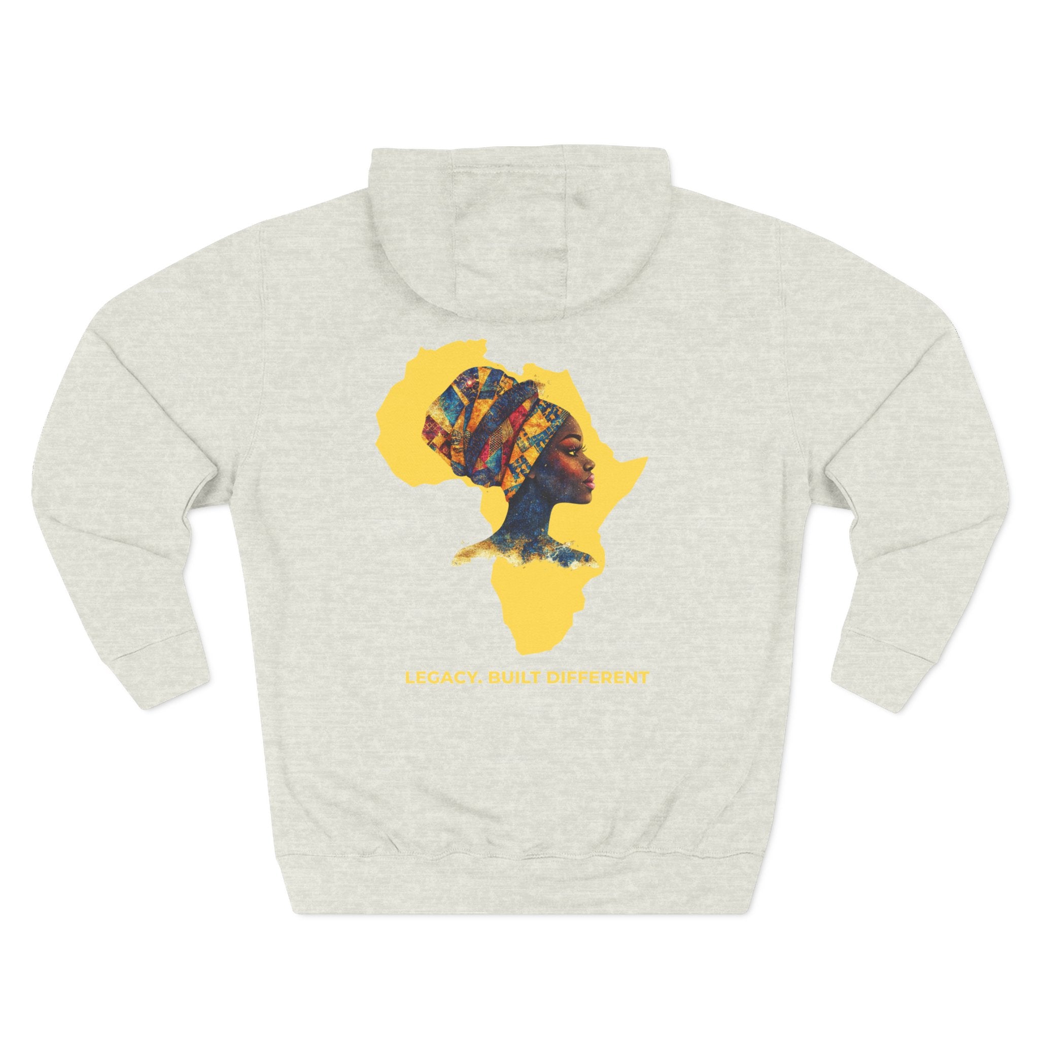 Hoodie — African Profile Art on Yellow Africa Silhouette (Legacy, Beauty, Empowerment)